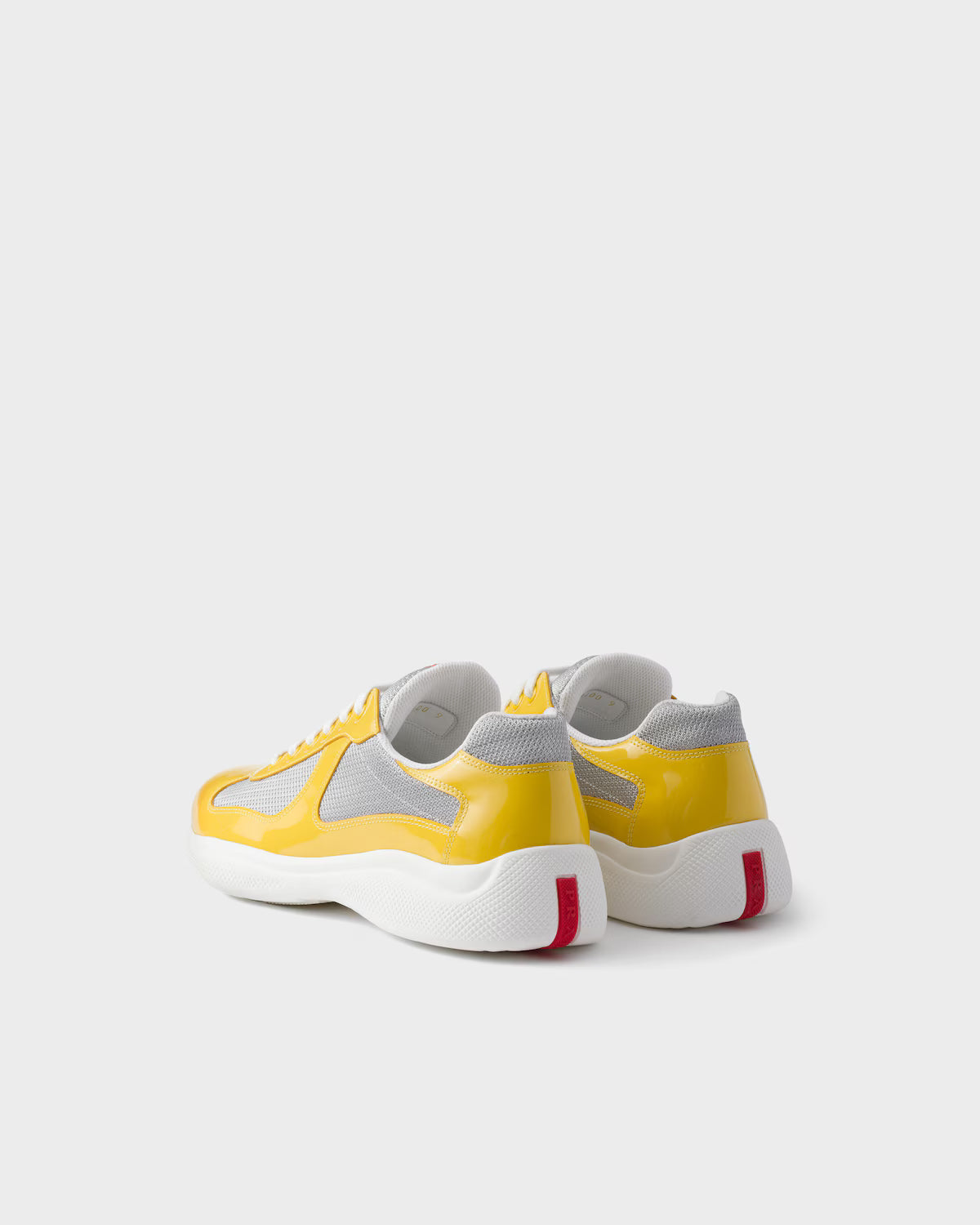 Patent Leather and Technical Fabric Prada America's Cup Sneakers - Sunny Yellow/Silver