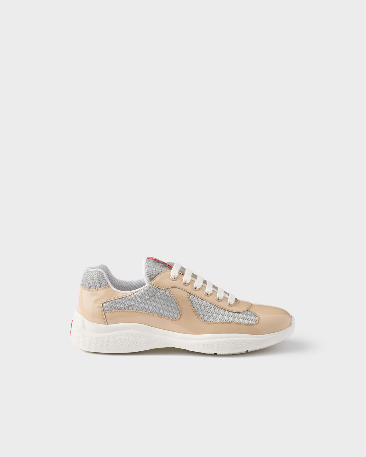 Patent Leather and Technical Fabric Prada America's Cup Sneakers - Quartz/Silver