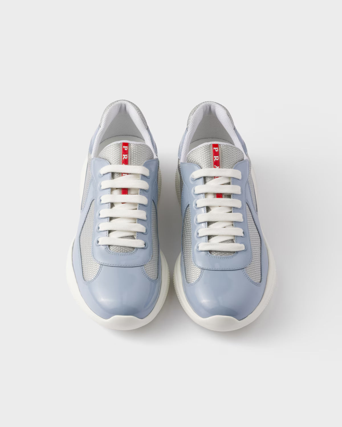 Patent Leather and Technical Fabric Prada America's Cup Sneakers - Astral Blue/Silver