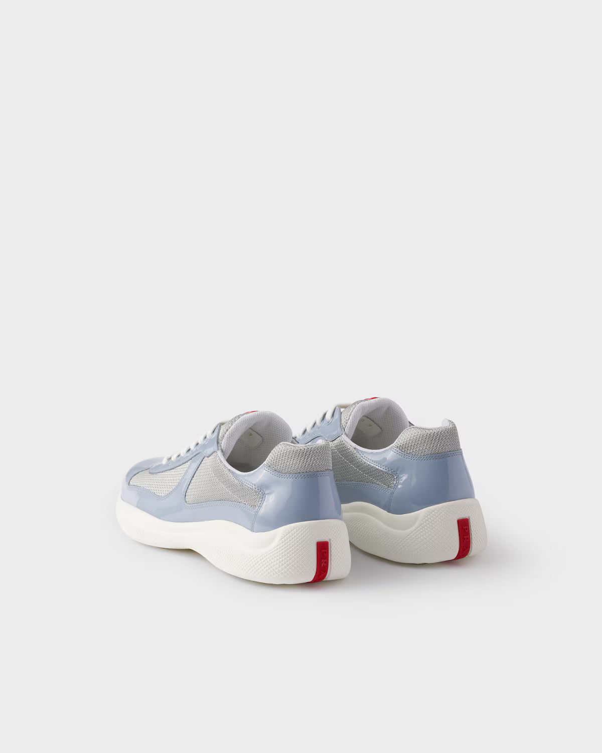 Patent Leather and Technical Fabric Prada America's Cup Sneakers - Astral Blue/Silver