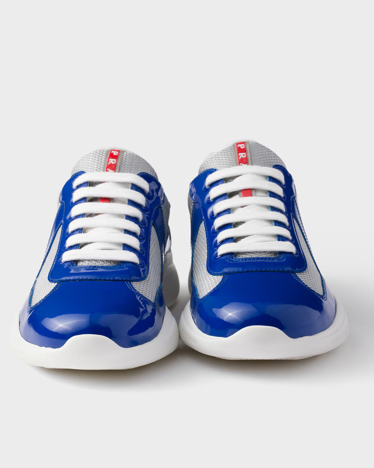 Patent Leather and Technical Fabric Prada America's Cup Sneakers - Cobalt Blue/Silver