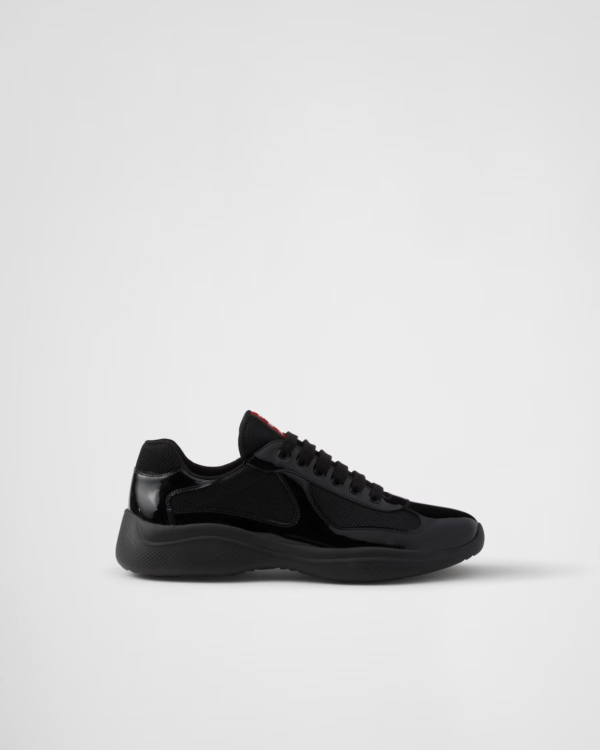 Patent Leather and Technical Fabric Prada America's Cup Sneakers - Black