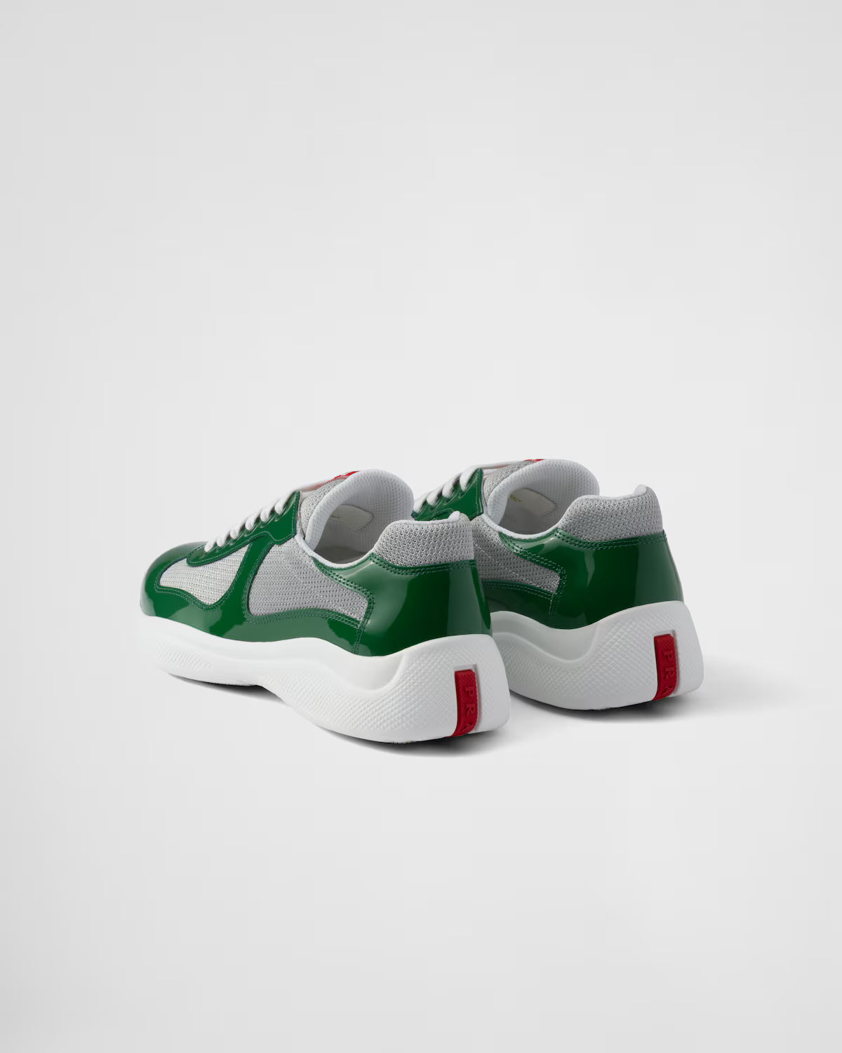 Patent Leather and Technical Fabric Prada America's Cup Sneakers - Green/Silver