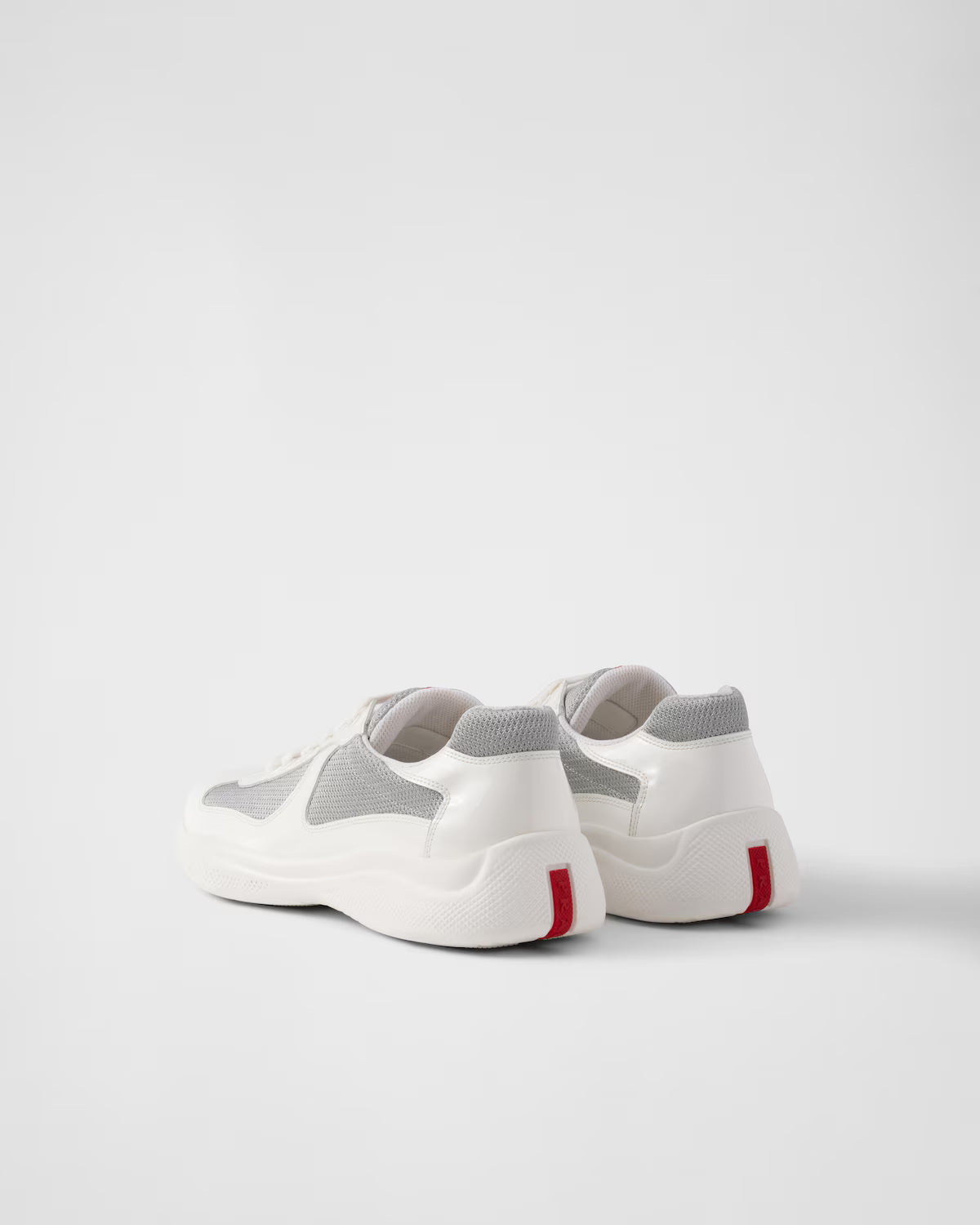 Patent Leather and Technical Fabric Prada America's Cup Sneakers - White/Silver