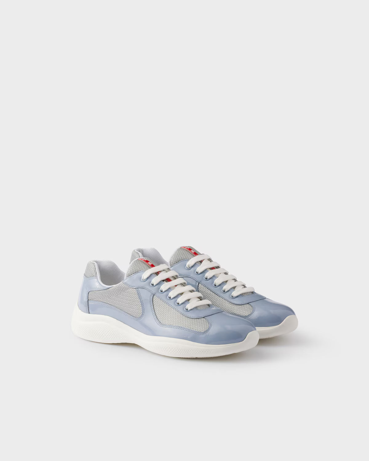 Patent Leather and Technical Fabric Prada America's Cup Sneakers - Astral Blue/Silver