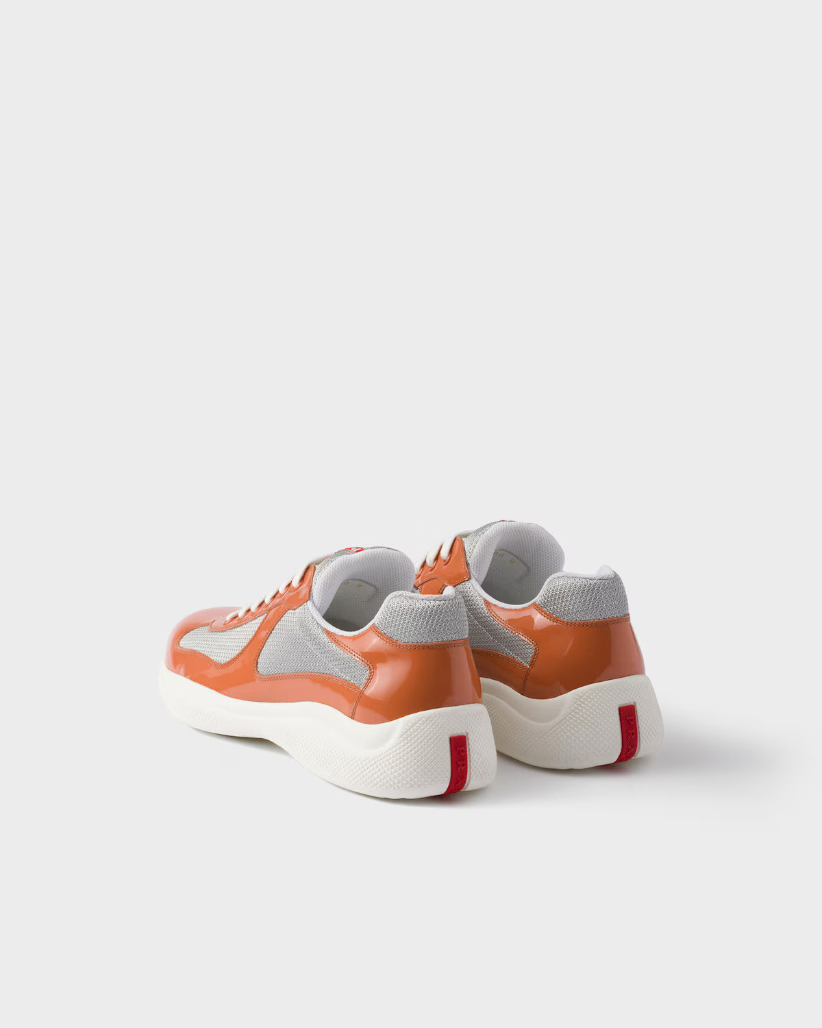 Patent Leather and Technical Fabric Prada America's Cup Sneakers - Medlar/Silver