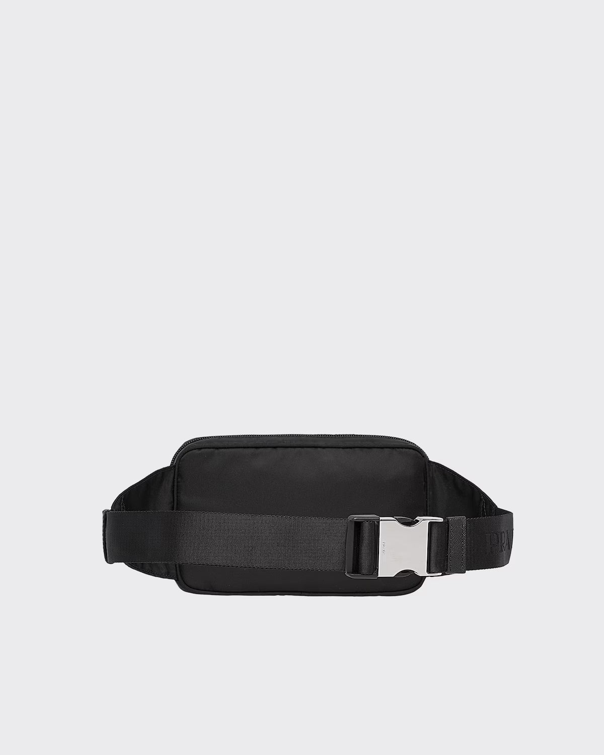 Re-Nylon and Saffiano leather belt bag Black