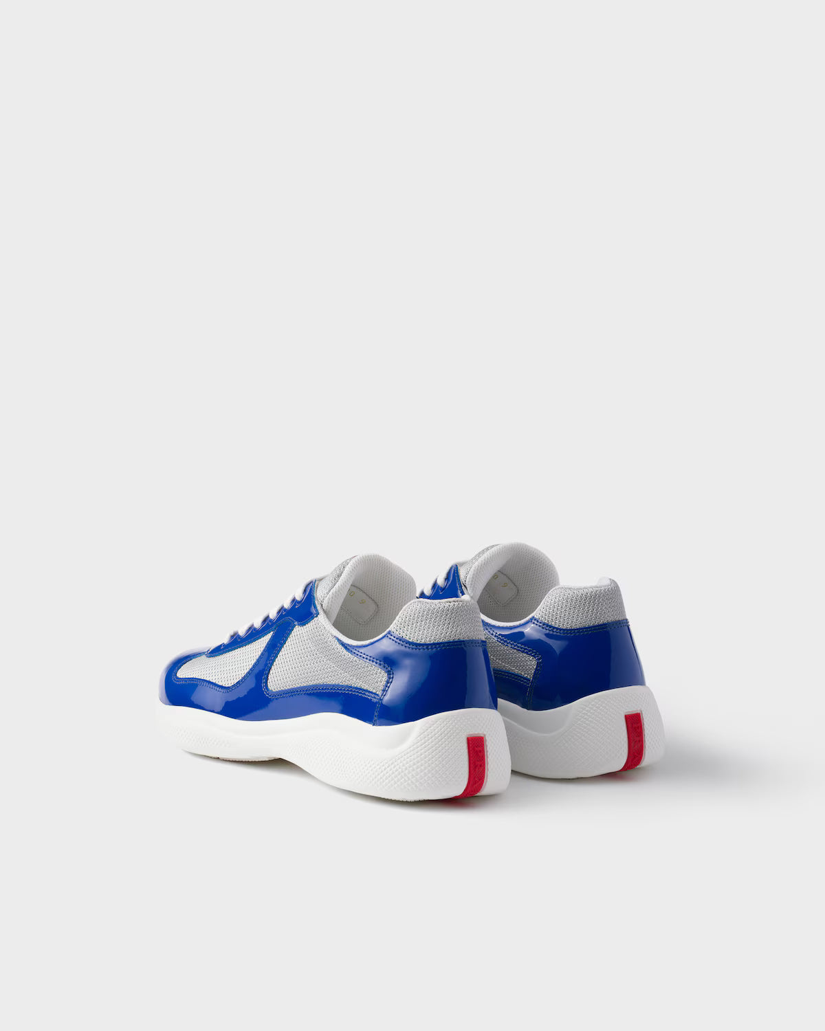 Patent Leather and Technical Fabric Prada America's Cup Sneakers - Cobalt Blue/Silver