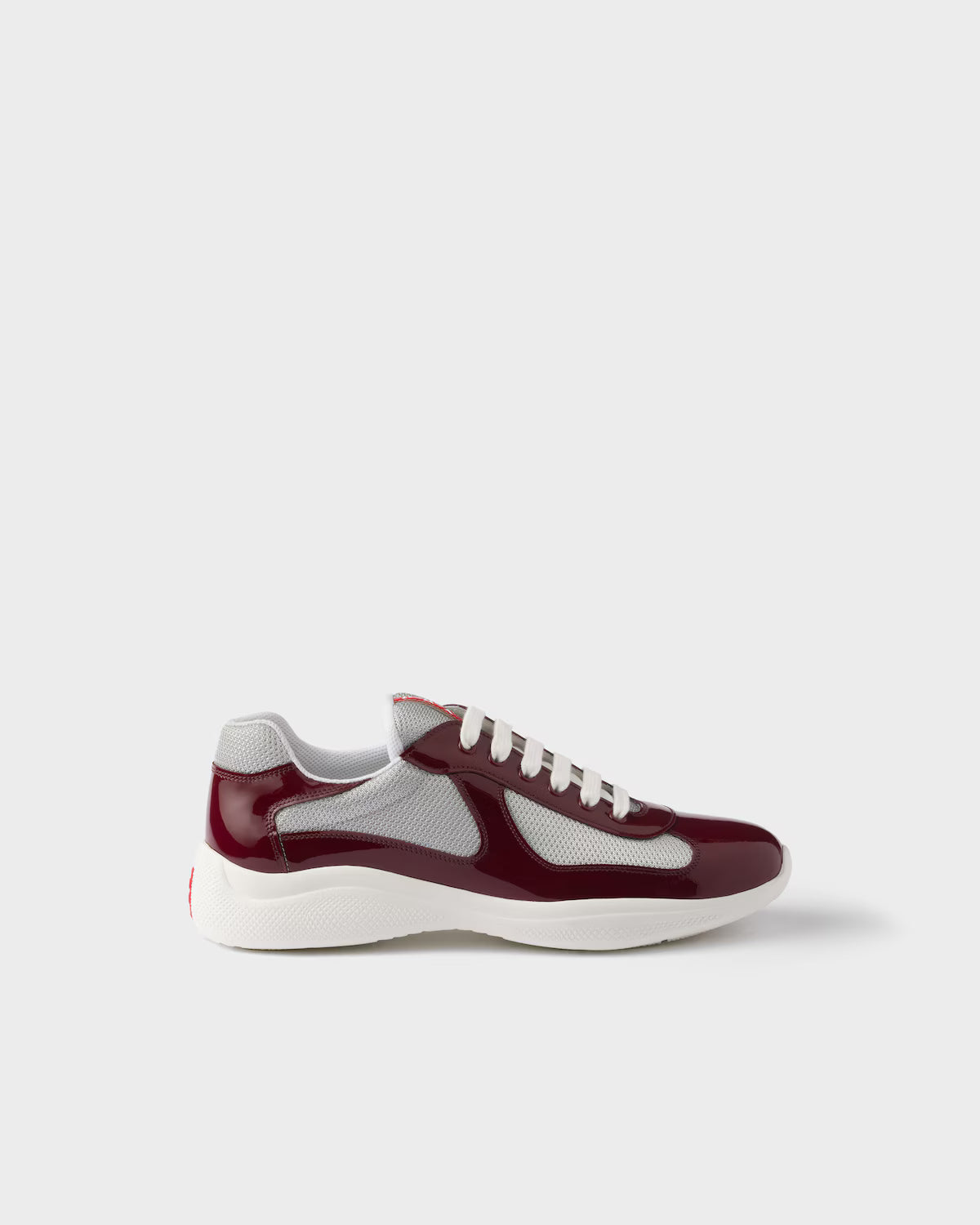 Patent Leather and Technical Fabric Prada America's Cup Sneakers - Burgundy/Silver