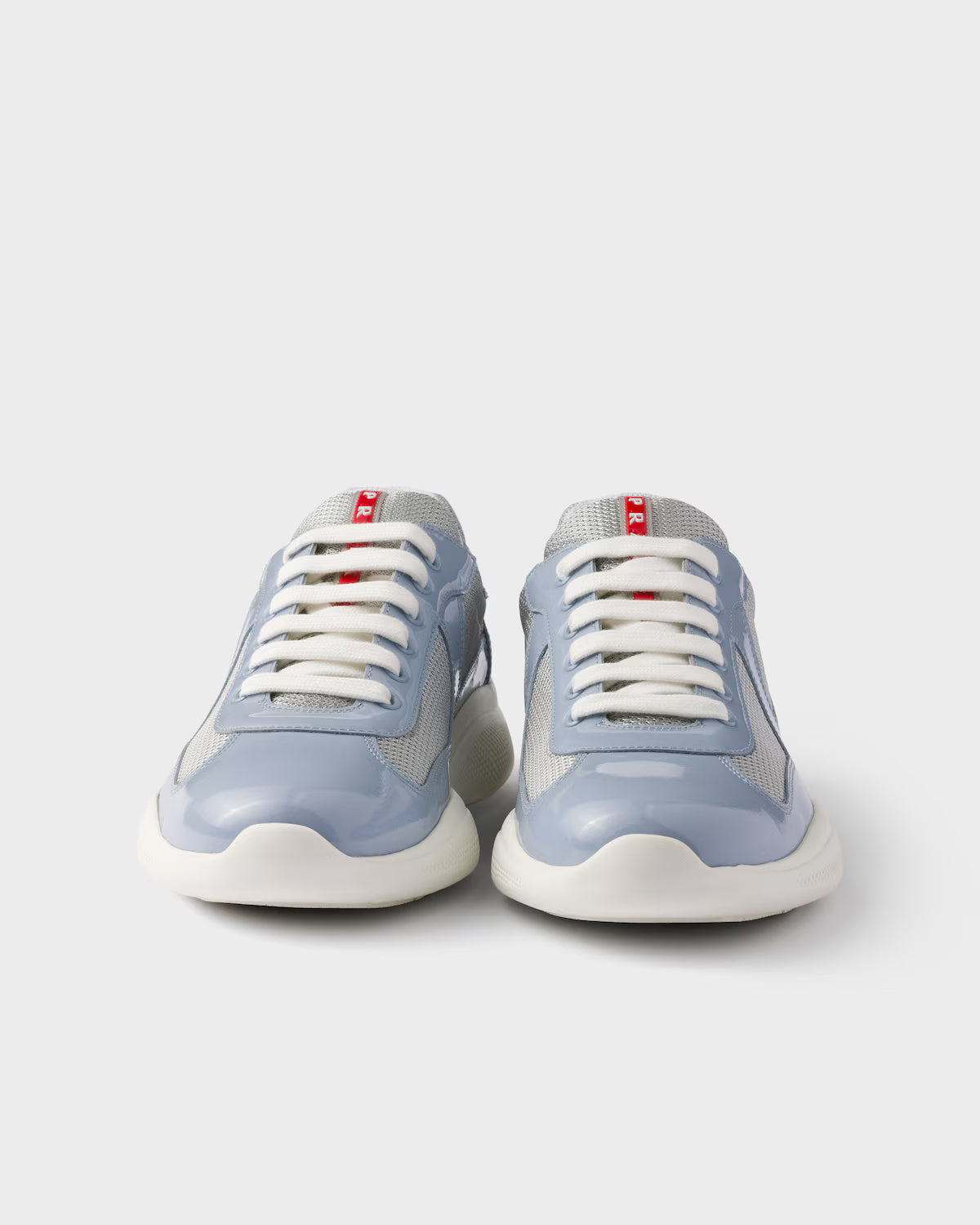 Patent Leather and Technical Fabric Prada America's Cup Sneakers - Astral Blue/Silver