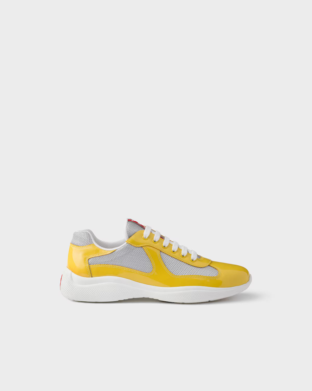 Patent Leather and Technical Fabric Prada America's Cup Sneakers - Sunny Yellow/Silver