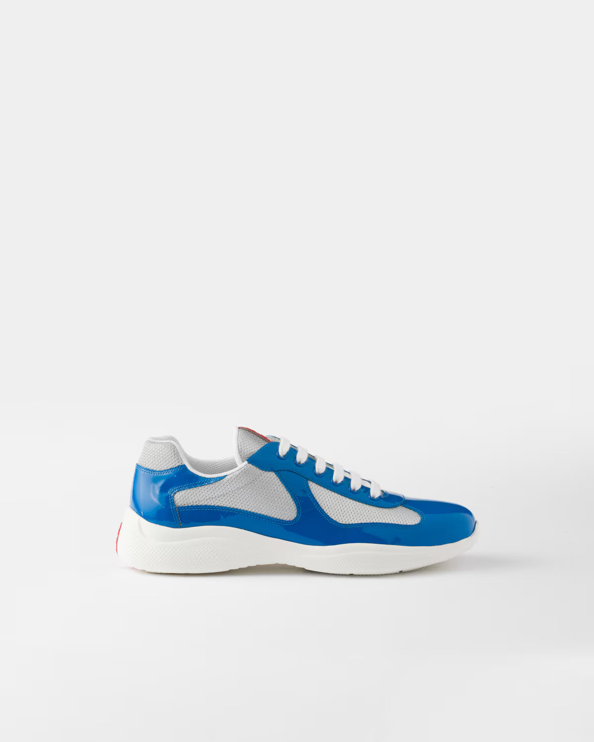 Patent Leather and Technical Fabric Prada America's Cup Sneakers - Blue/Silver
