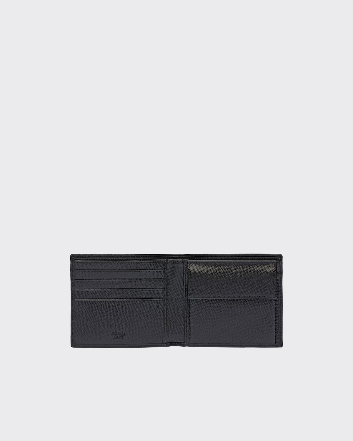 Saffiano Leather Wallet with coin purse Black