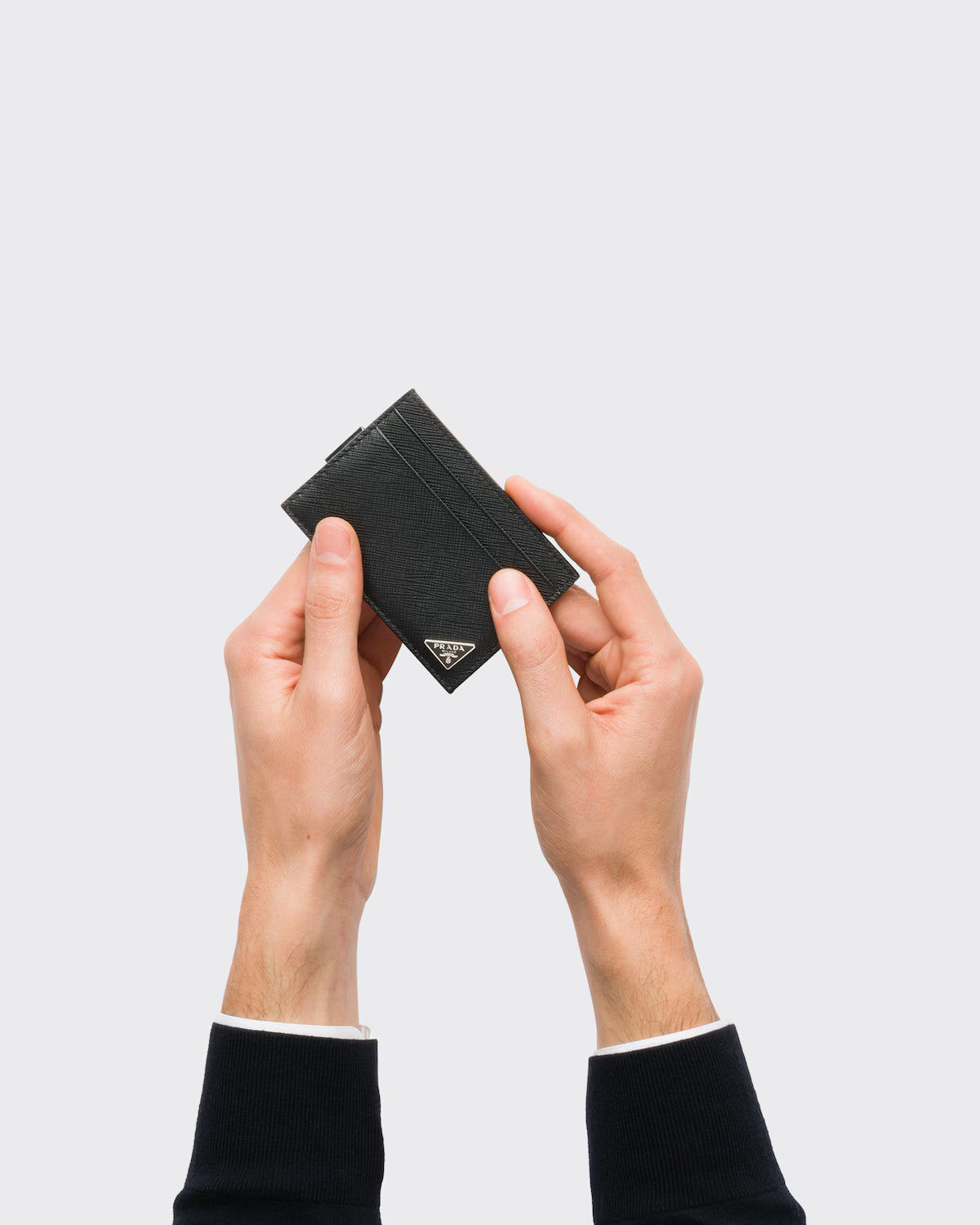 Saffiano Leather Card Holder Black