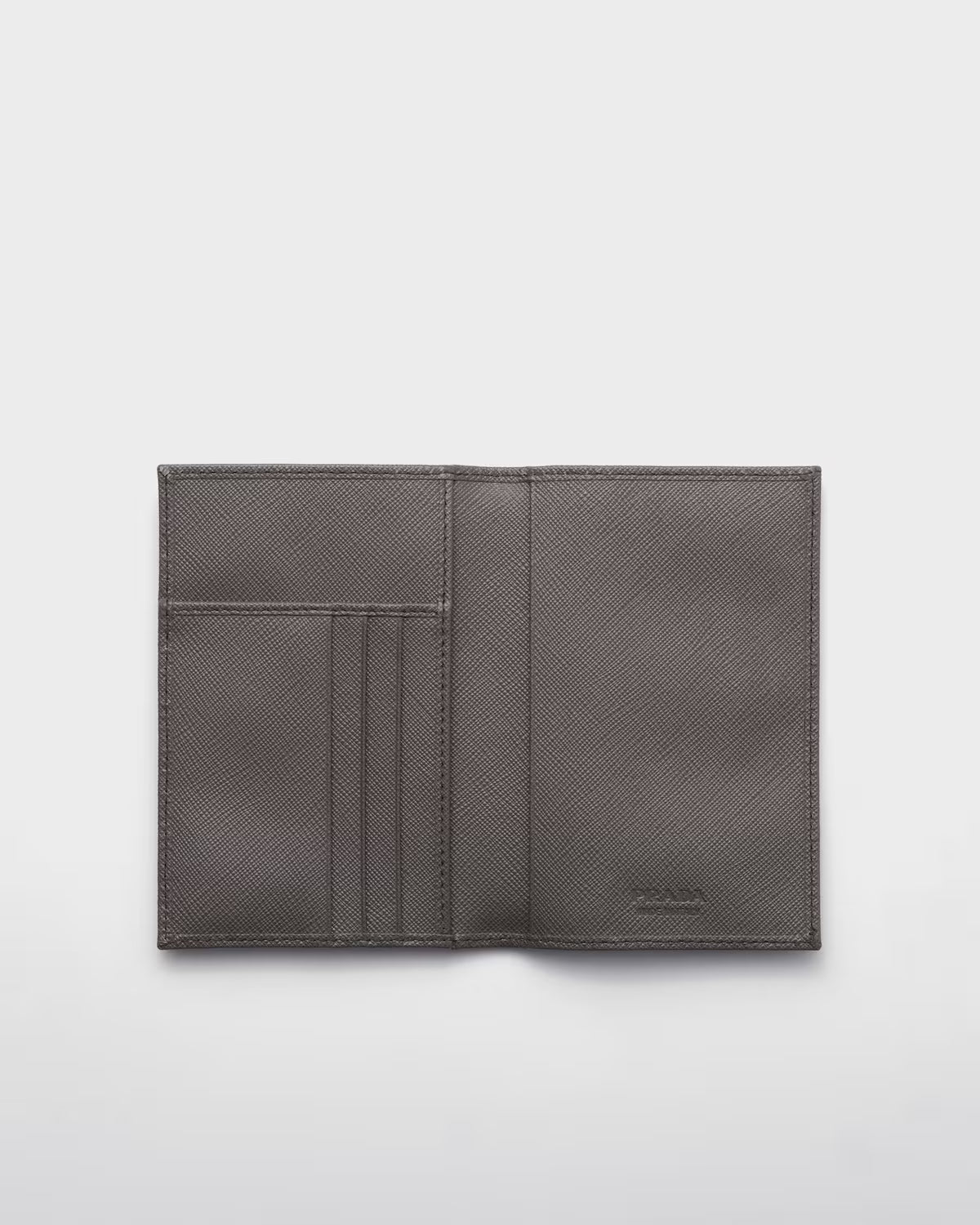 Saffiano leather passport holder Smoky Gray