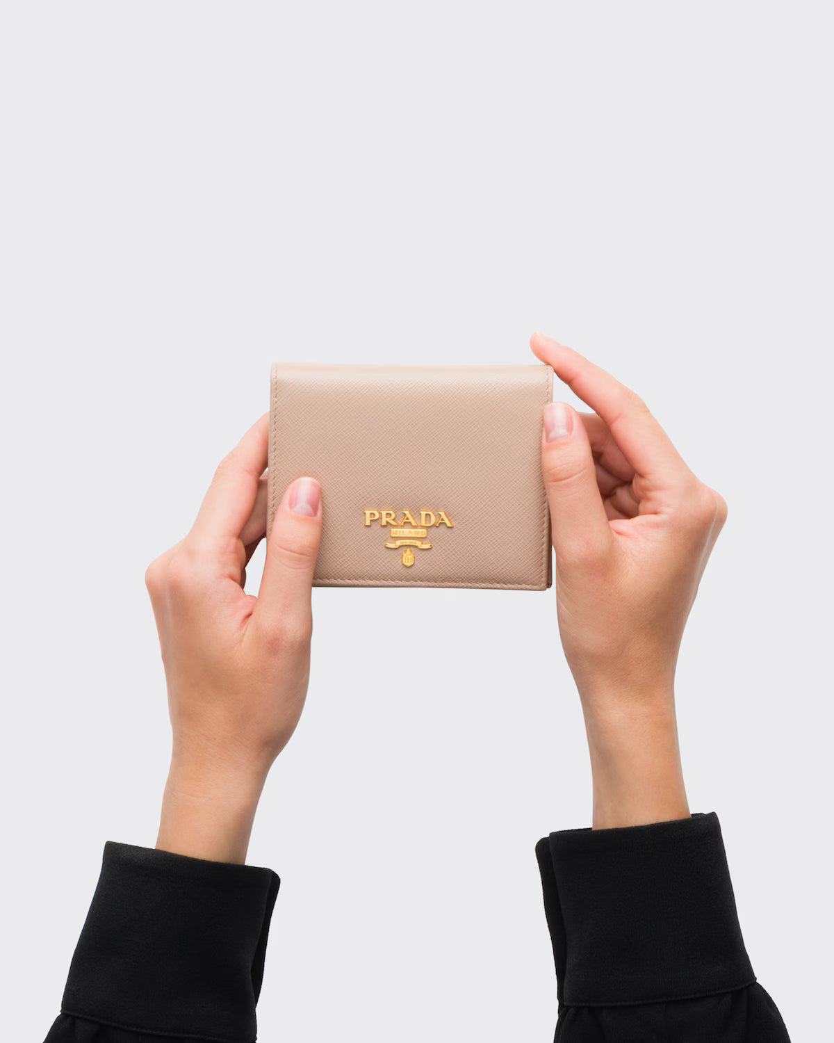 Small Saffiano Leather Wallet Powder Pink