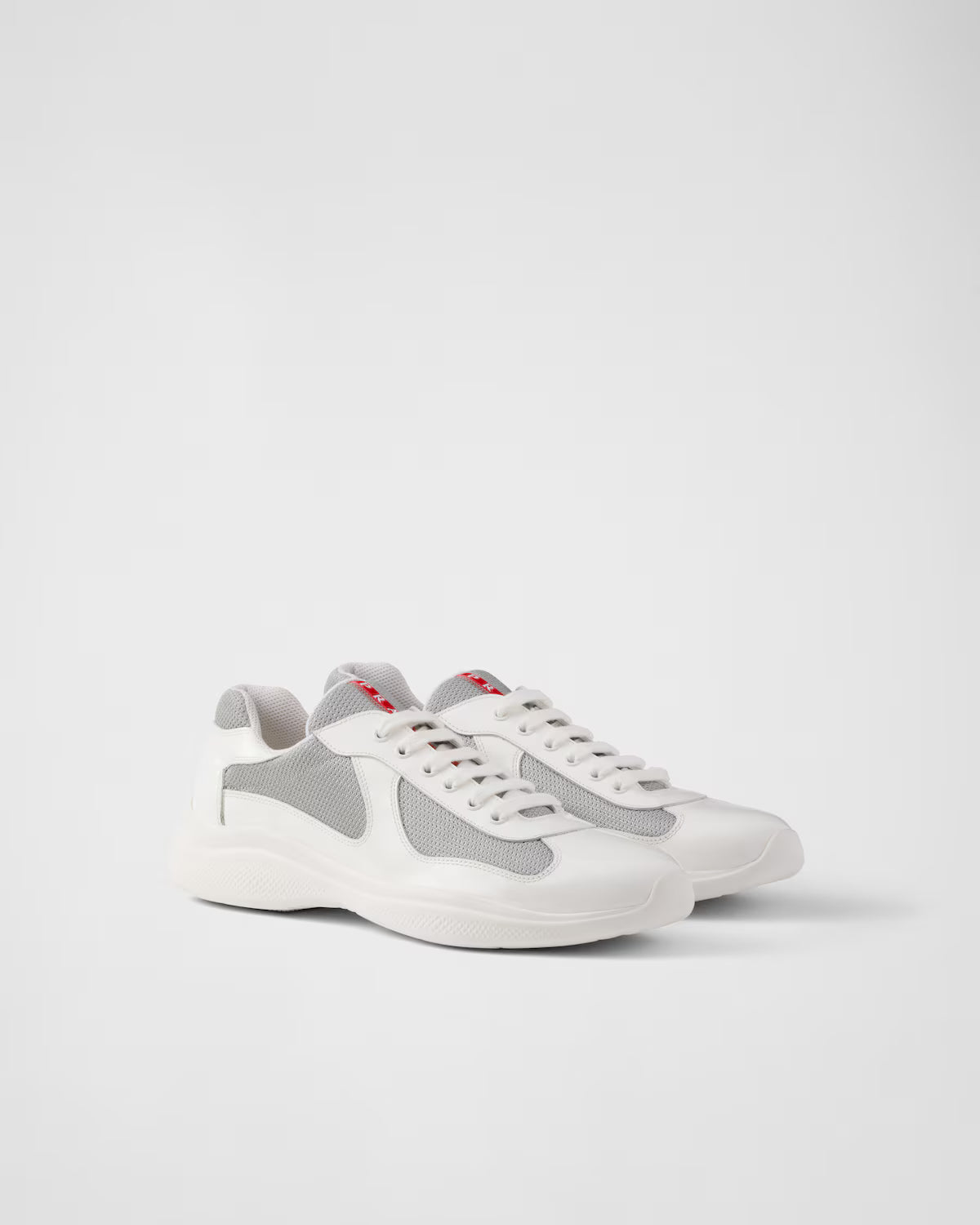 Patent Leather and Technical Fabric Prada America's Cup Sneakers - White/Silver
