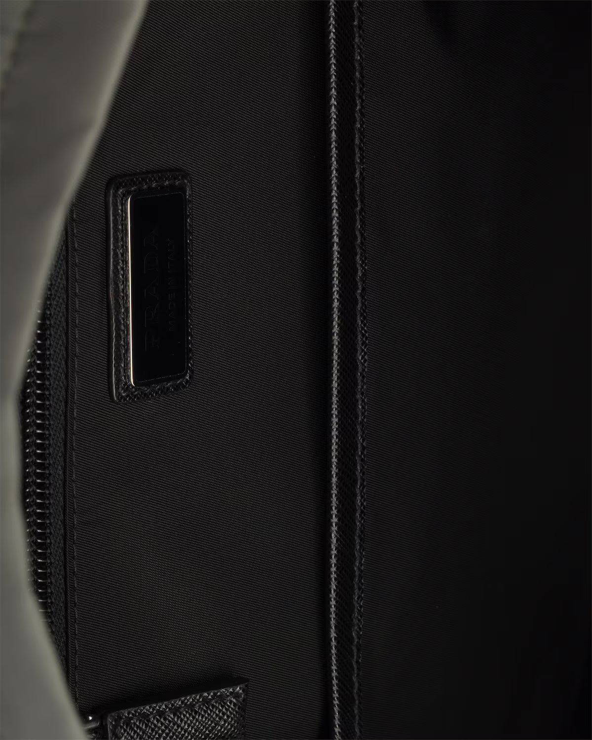 Re-Nylon and Saffiano leather backpack Forest Green