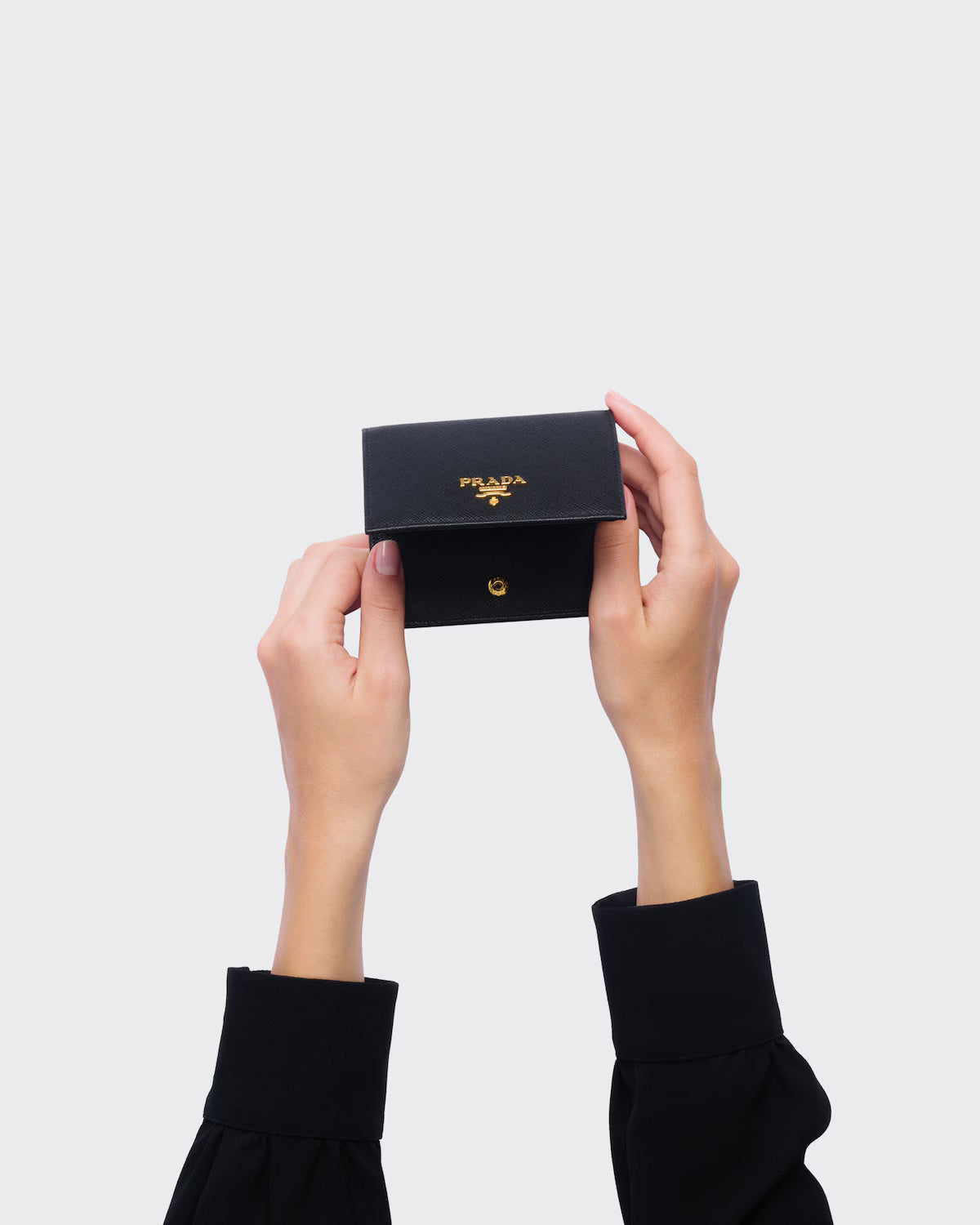 Small Saffiano Leather Wallet Black