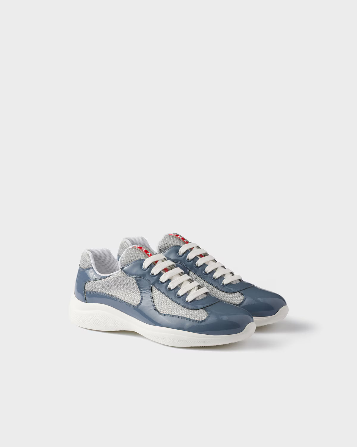Patent Leather and Technical Fabric Prada America's Cup Sneakers - Marina Blue/Silver