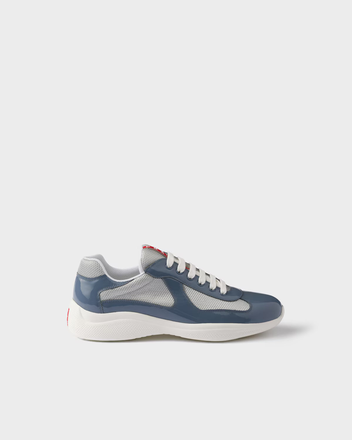 Patent Leather and Technical Fabric Prada America's Cup Sneakers - Marina Blue/Silver