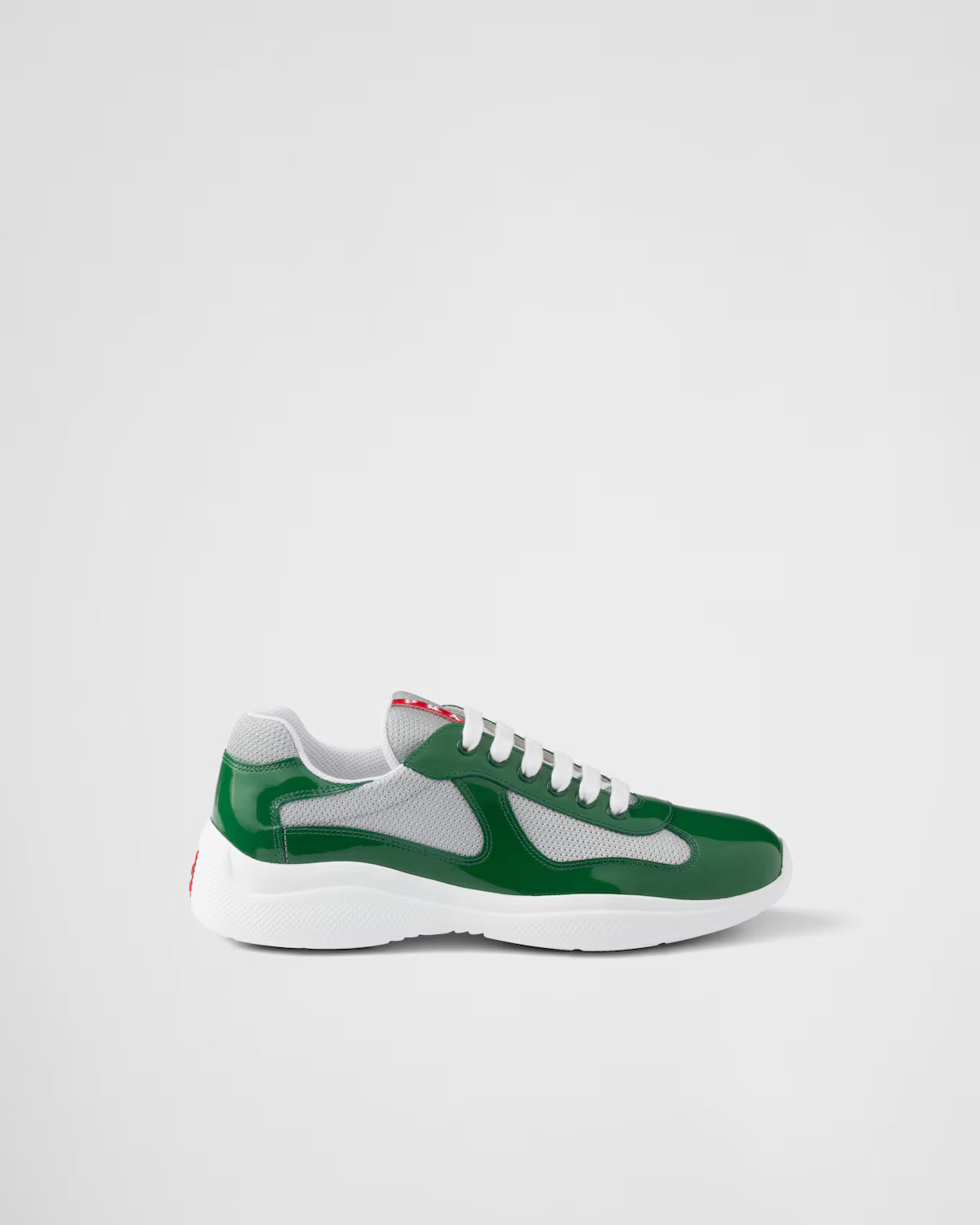 Patent Leather and Technical Fabric Prada America's Cup Sneakers - Green/Silver