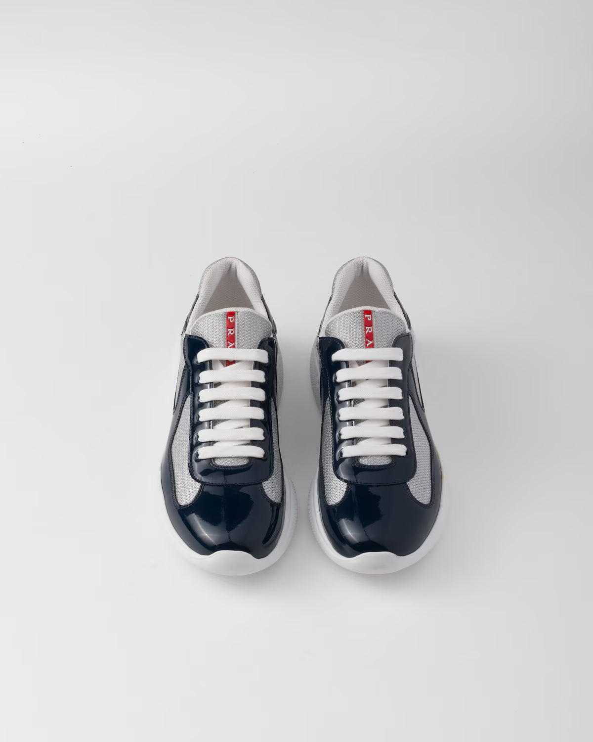 Patent Leather and Technical Fabric Prada America's Cup Sneakers - Royal Blue/Silver