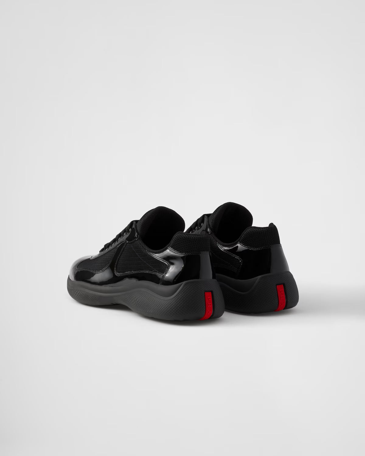 Patent Leather and Technical Fabric Prada America's Cup Sneakers - Black