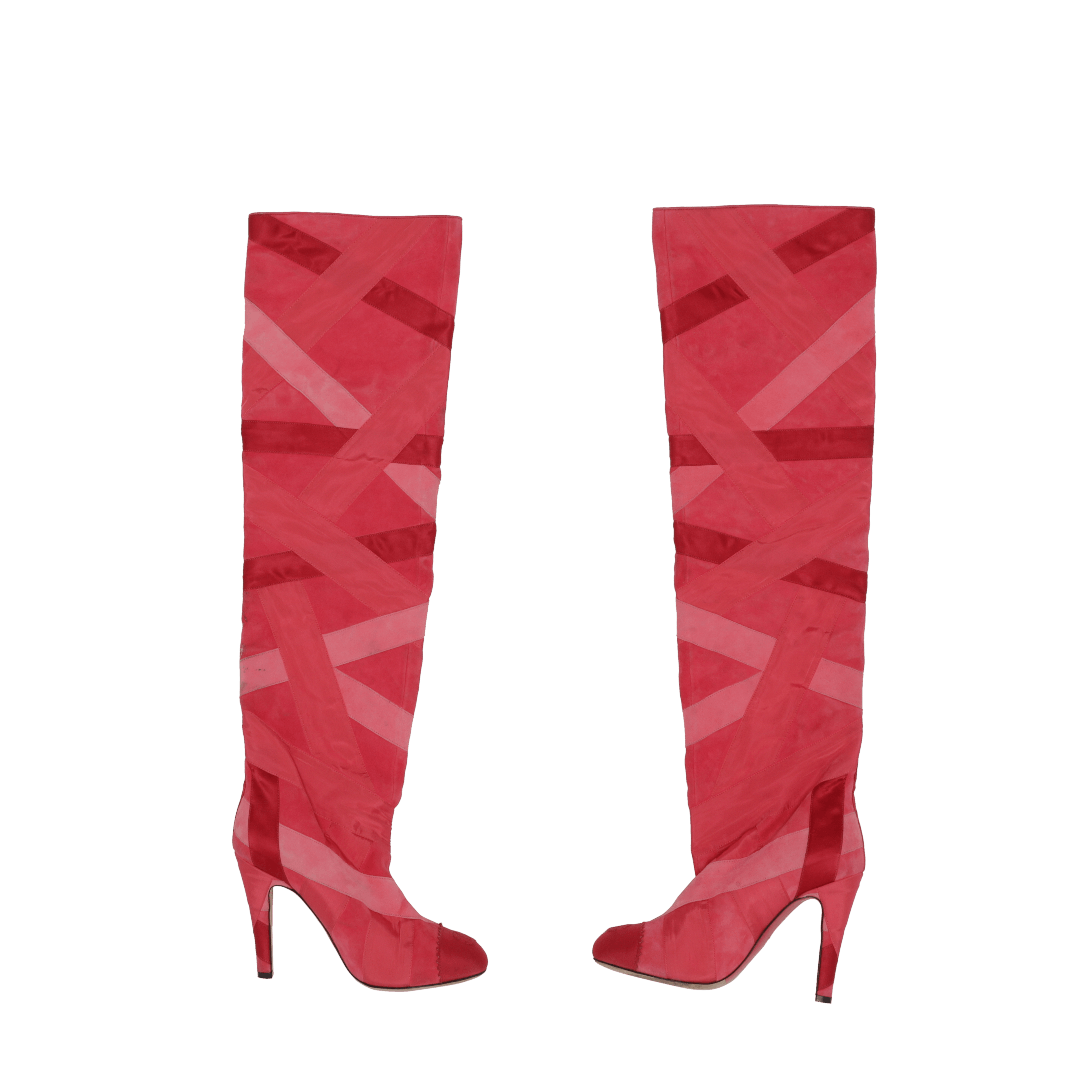 Pre-Owned Chanel Wmns Patchwork Suede Over The Knee Boots, From the Closet of Soo Joo Park