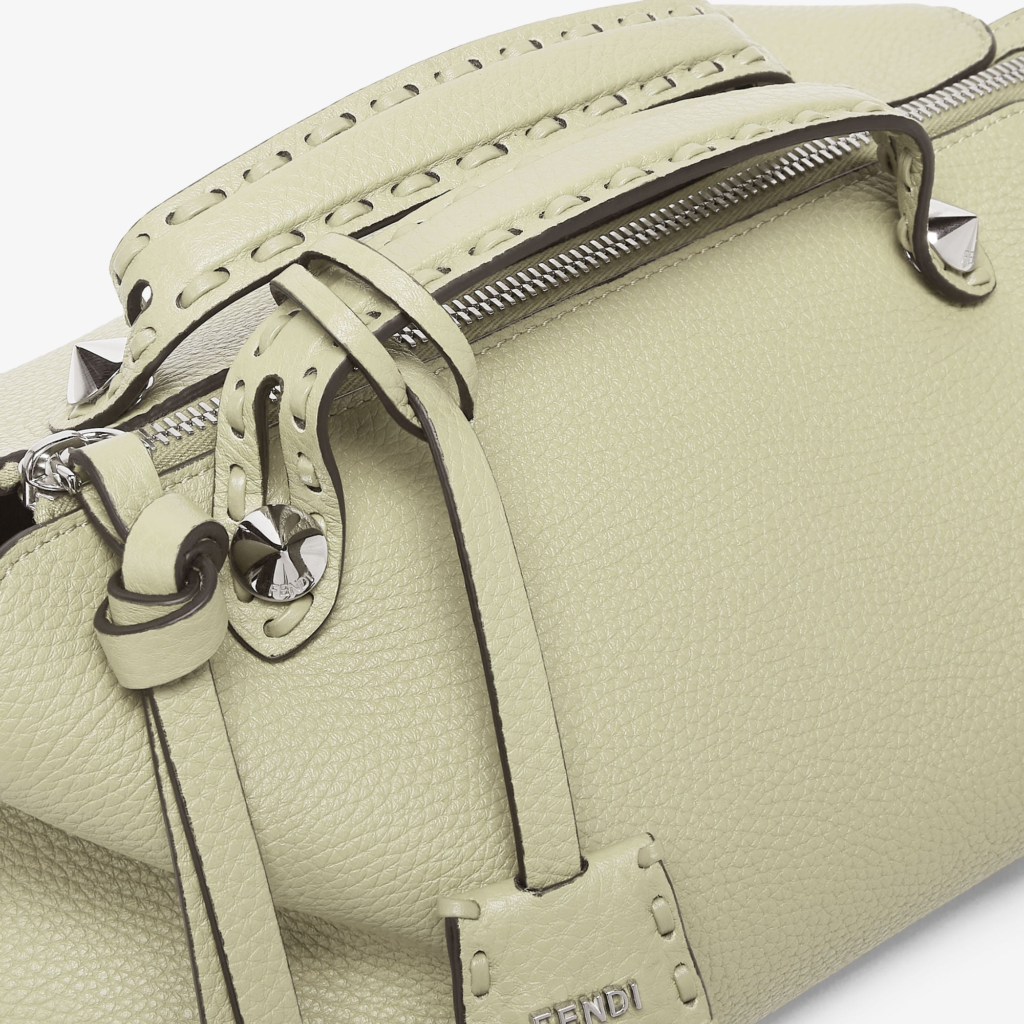 By The Way Selleria Medium Sage green Selleria bag with 192 hand-sewn topstitches