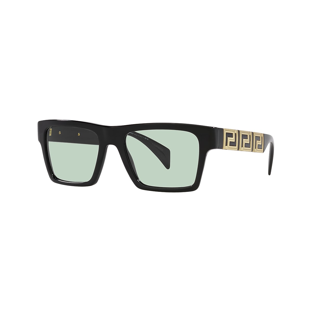 VERSACE VE4445 Black - Men Luxury Sunglasses, Photo Green Lens
