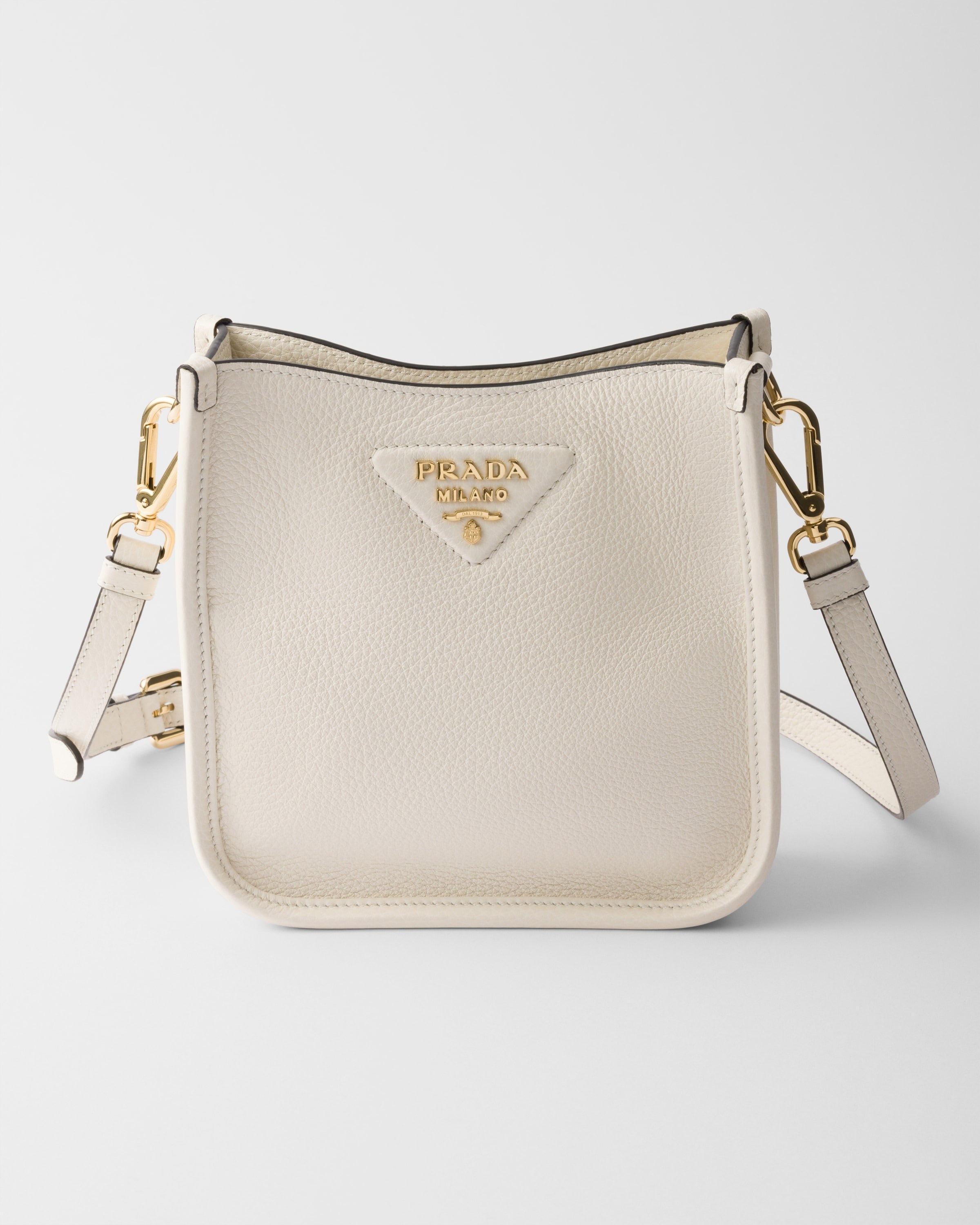 Leather mini shoulder bag White
