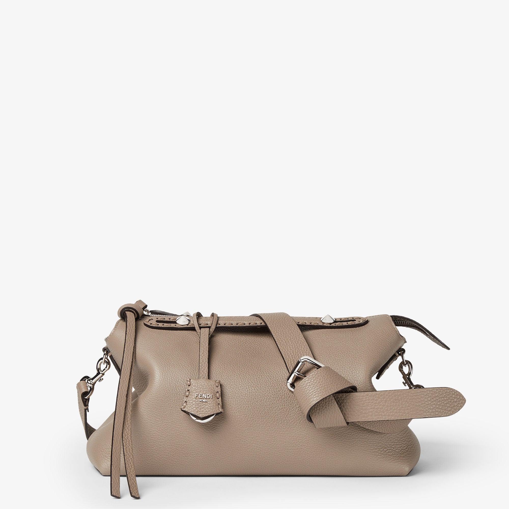 By The Way Selleria Large Dove gray Selleria bag with 200 hand-sewn topstitches