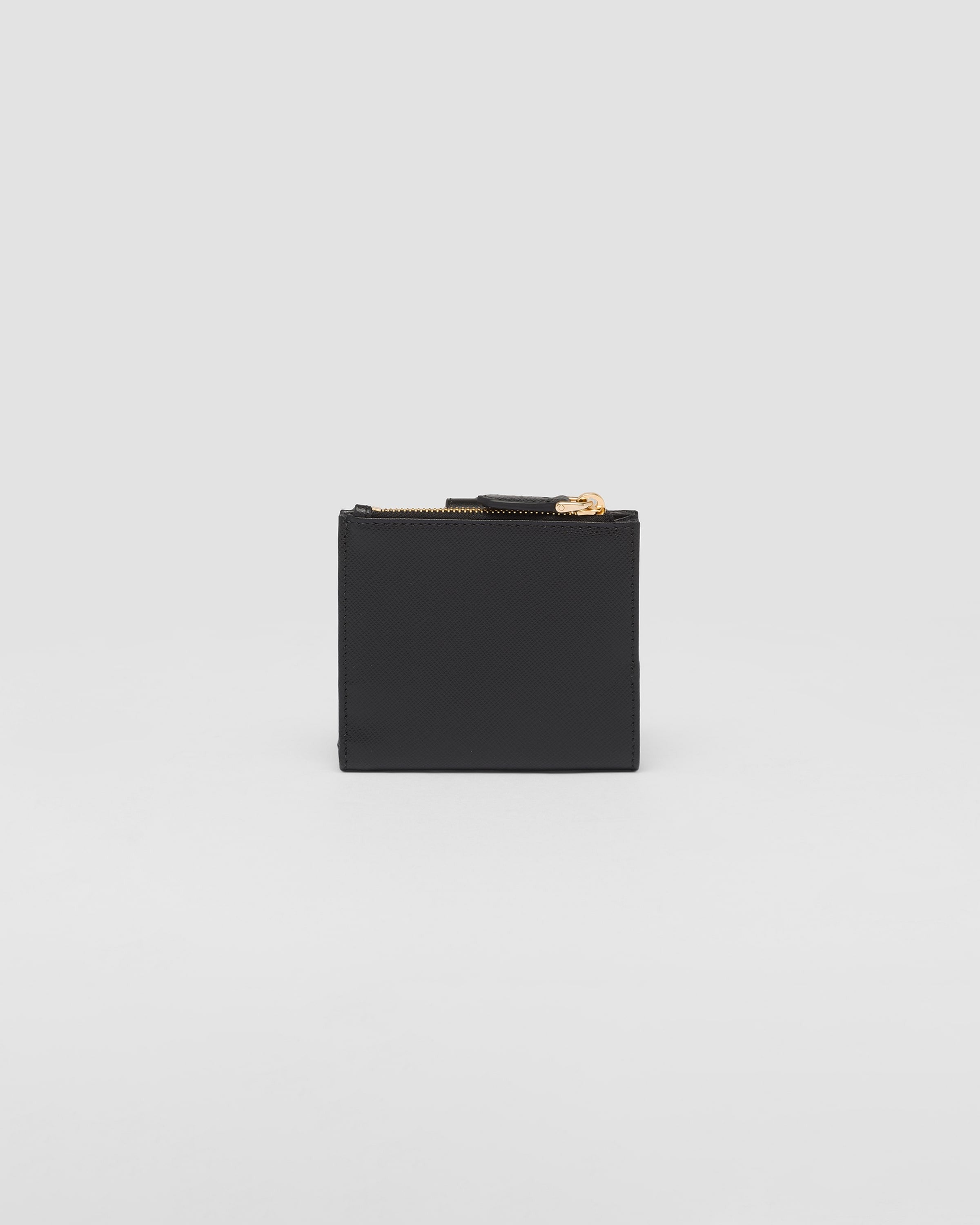Small Saffiano and smooth leather wallet Black