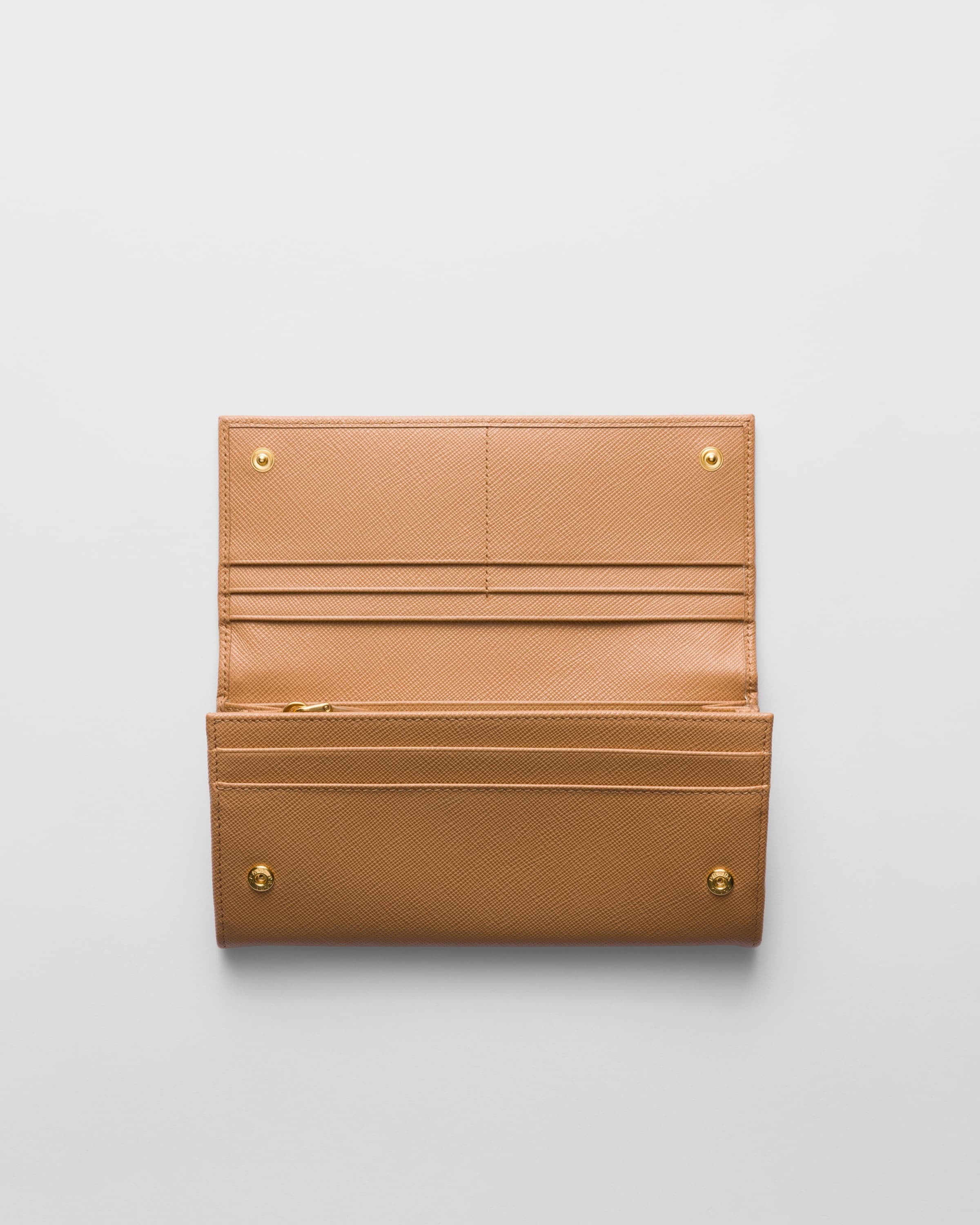 Large Saffiano Leather Wallet Natural