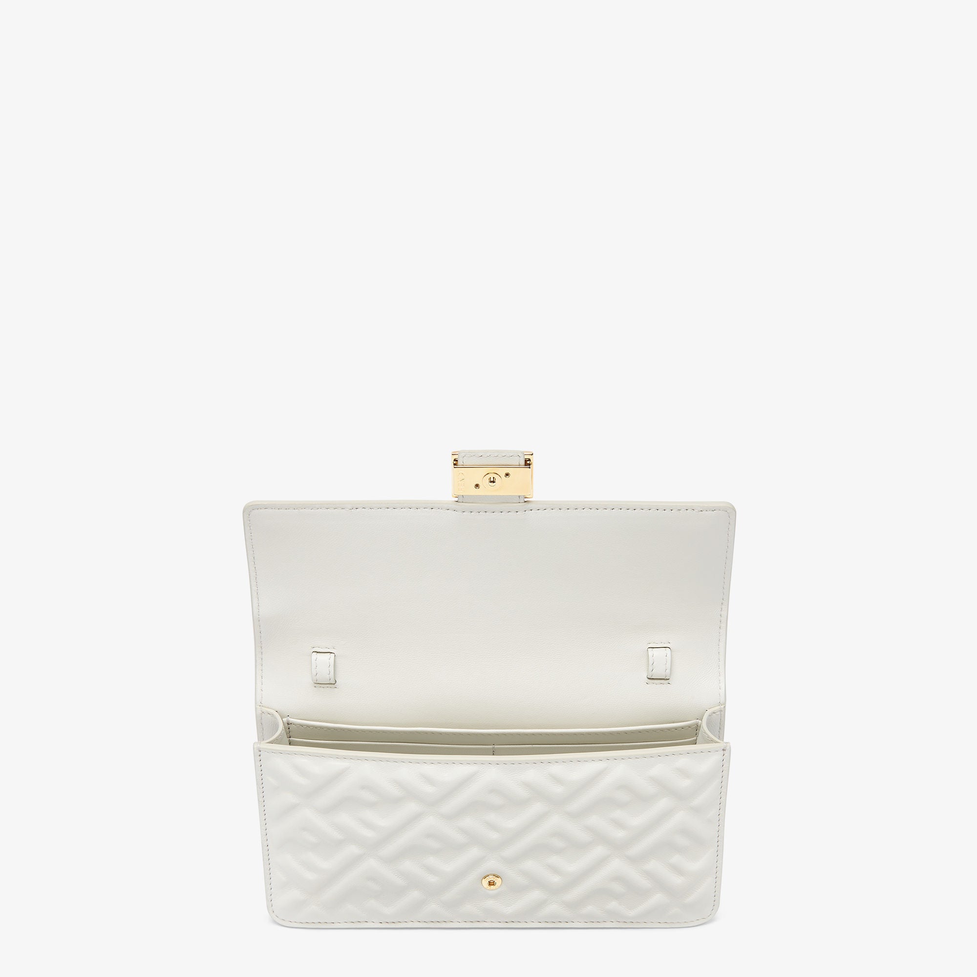 Wallet On Chain Baguette White nappa leather wallet with FF motif