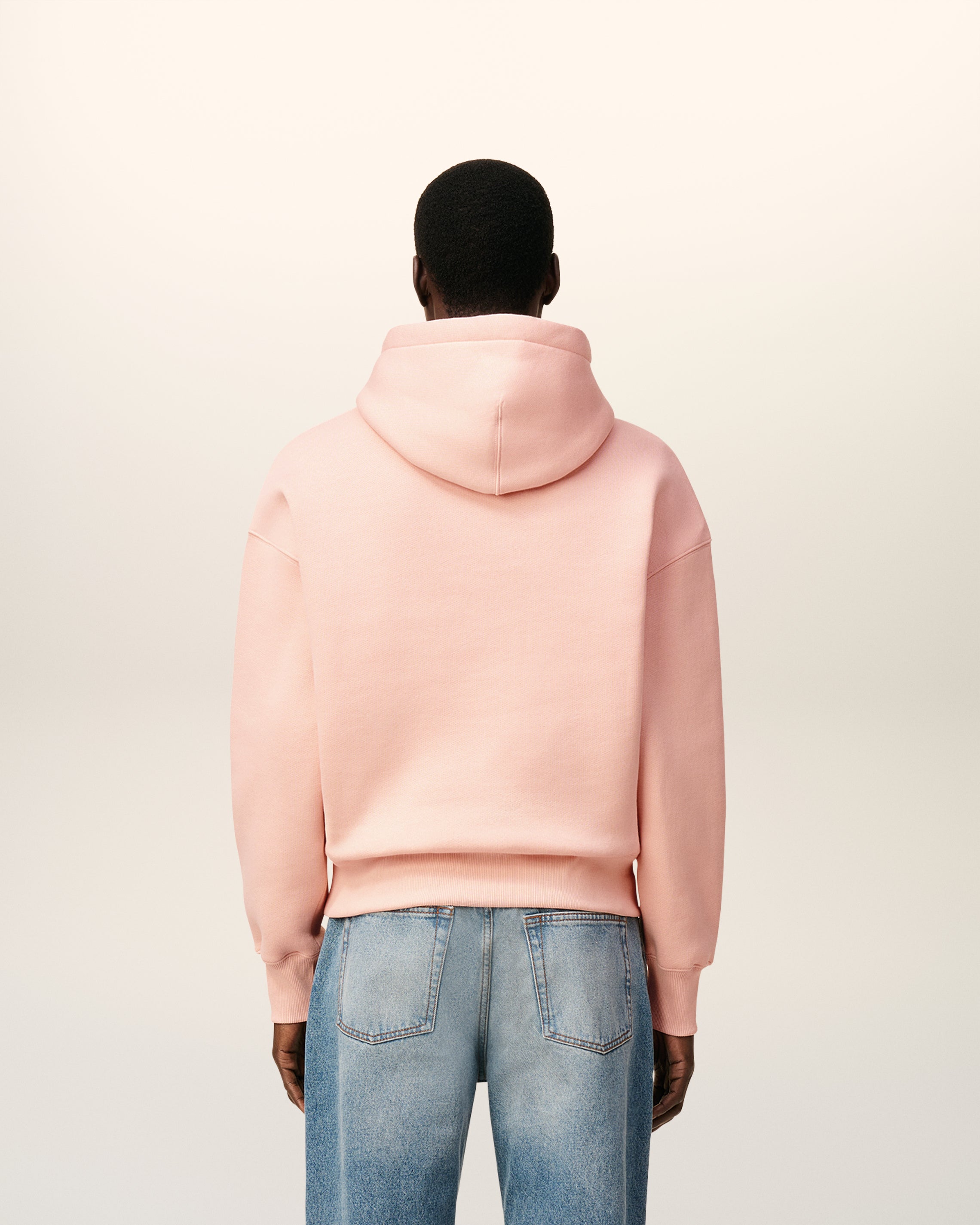 Pink Cotton Ami De Coeur Hoodie POWDER