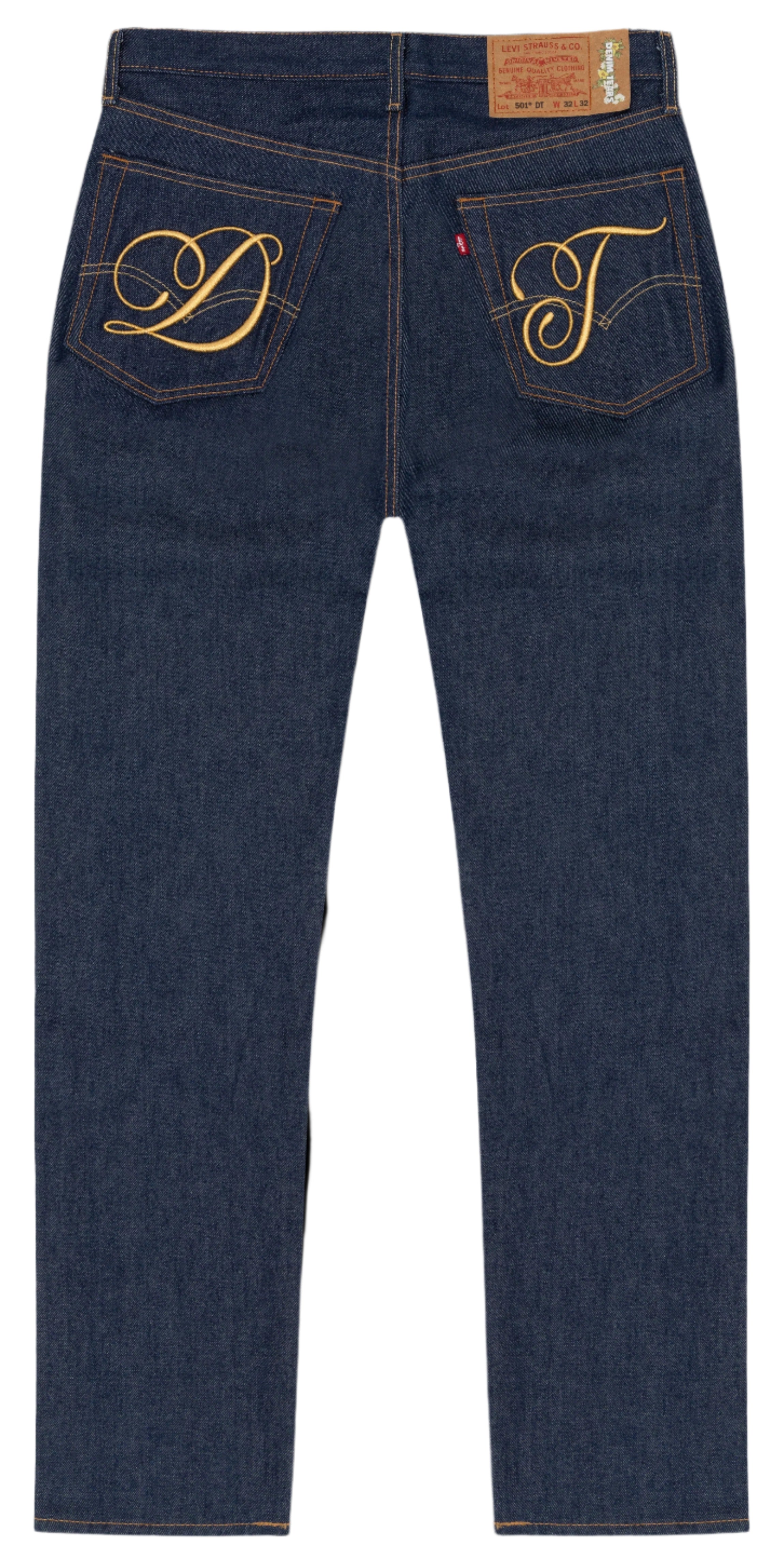 DT Metallic Gold Script 501 Selvedge