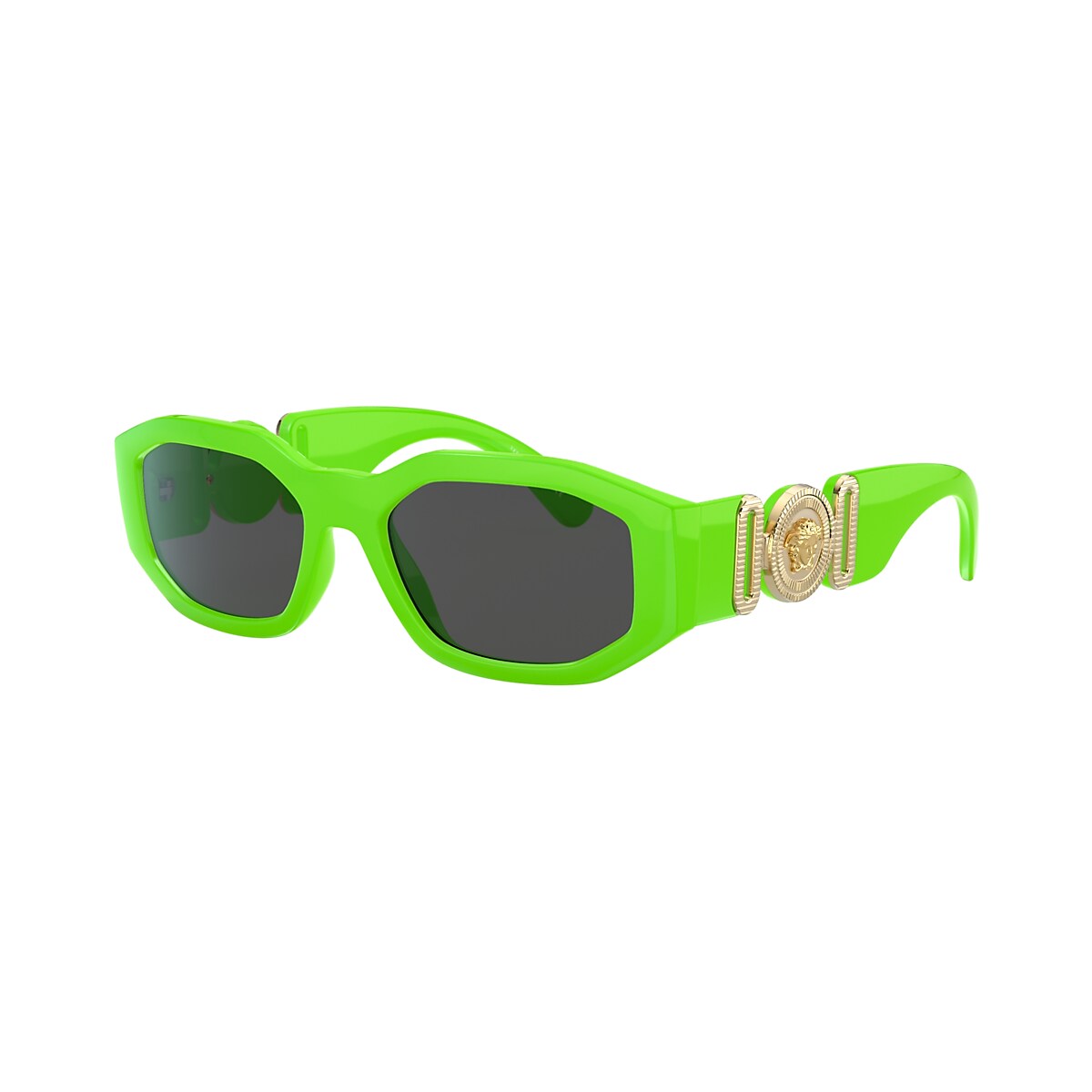 VERSACE VE4361 Biggie Green Fluo - Men Luxury Sunglasses, Dark Grey Lens