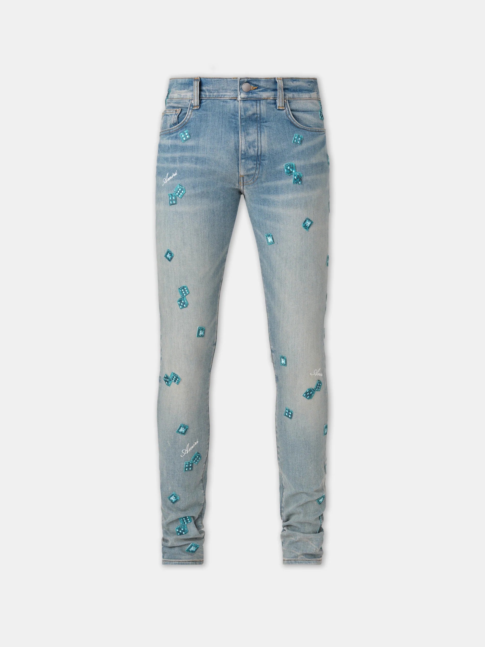 AMIRI DICE SKINNY JEAN CLAY INDIGO