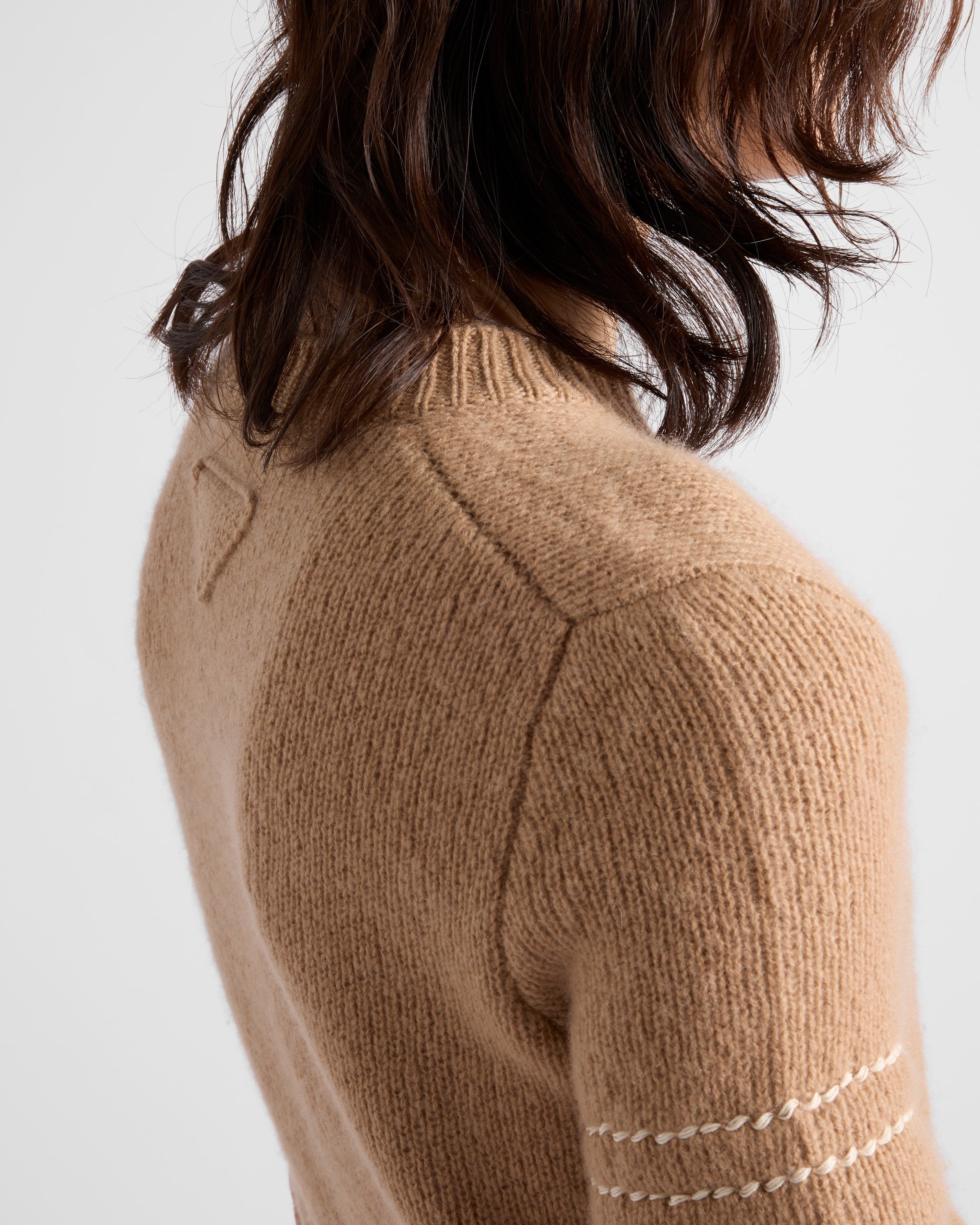 Cashmere mini-dress Camel Brown