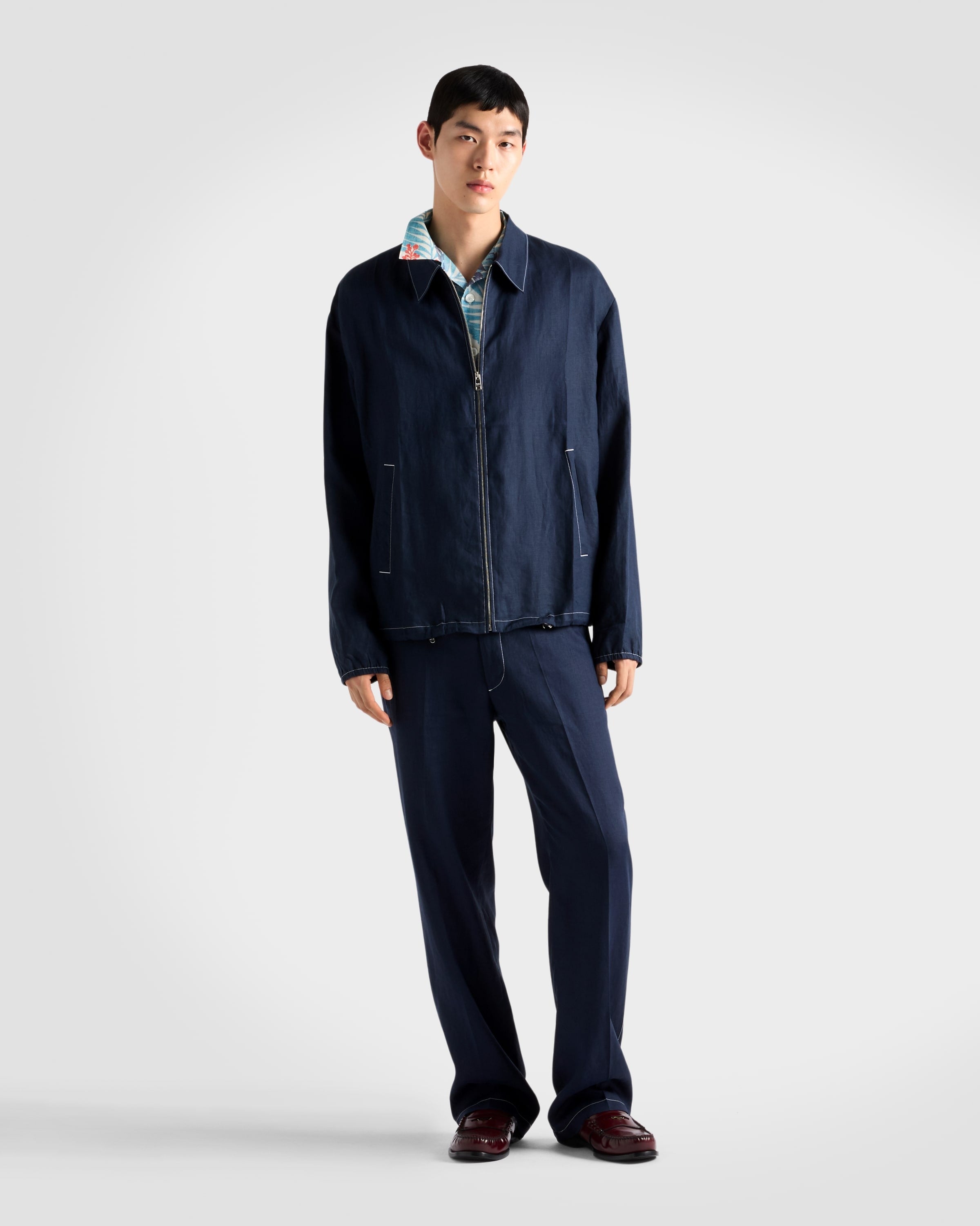 Cotton blouson jacket Blue