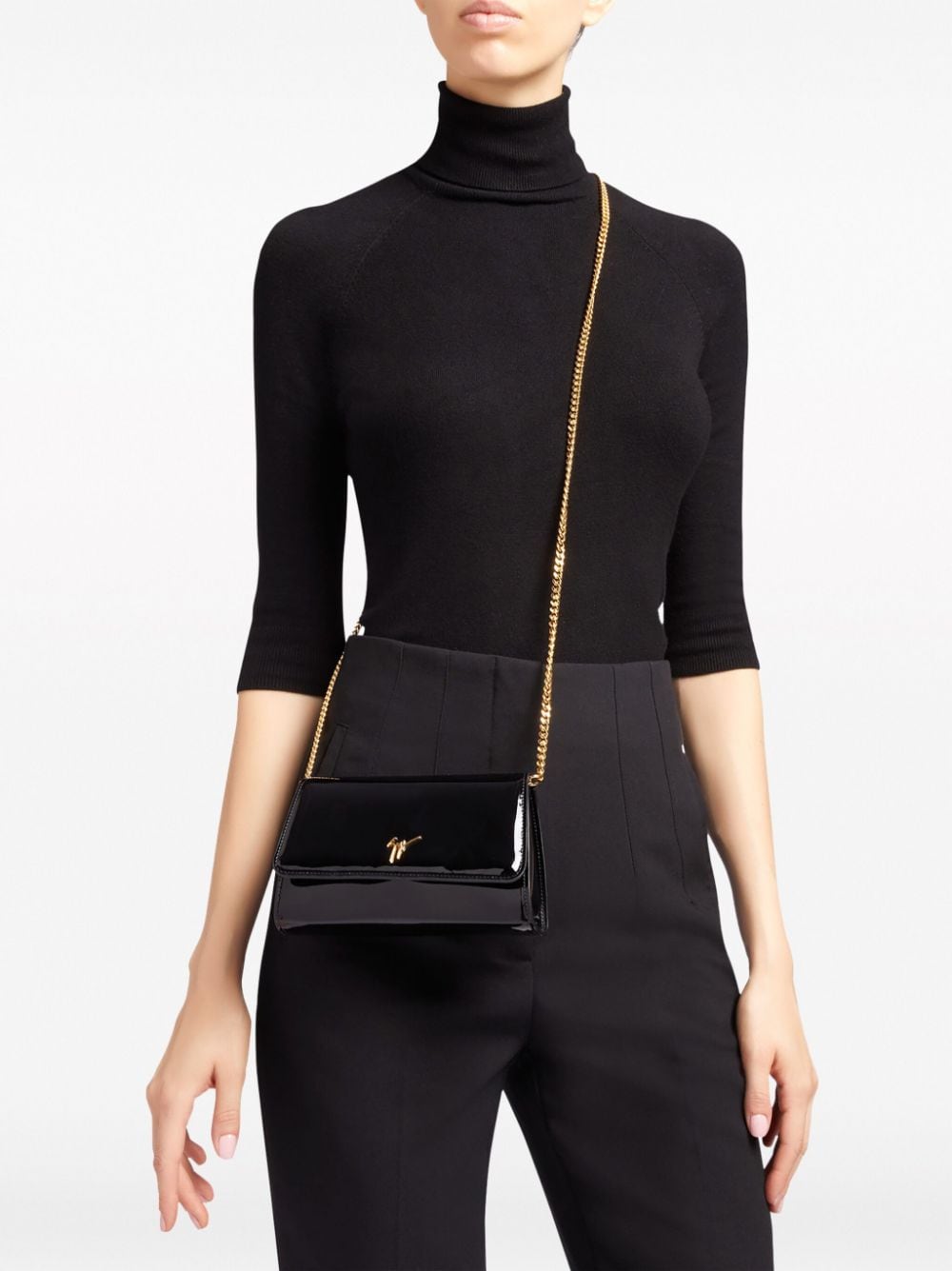 Giuseppe Zanotti Cleopatra patent-finish Clutch Bag