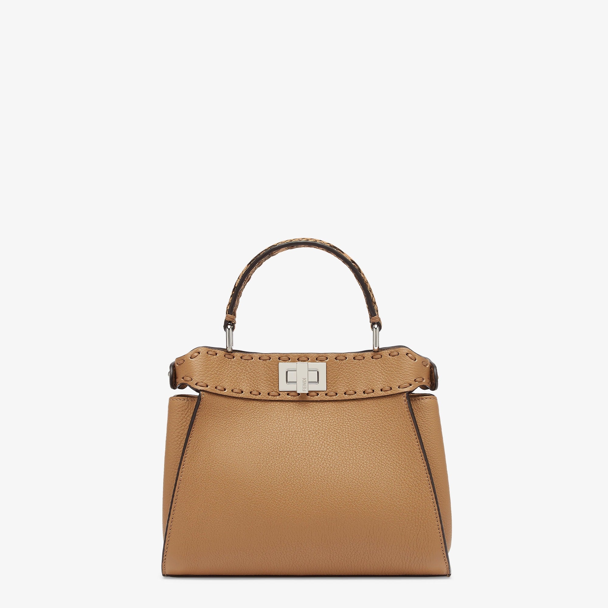 Peekaboo Mini Cappuccino-colored Selleria bag with 220 hand-sewn stitches