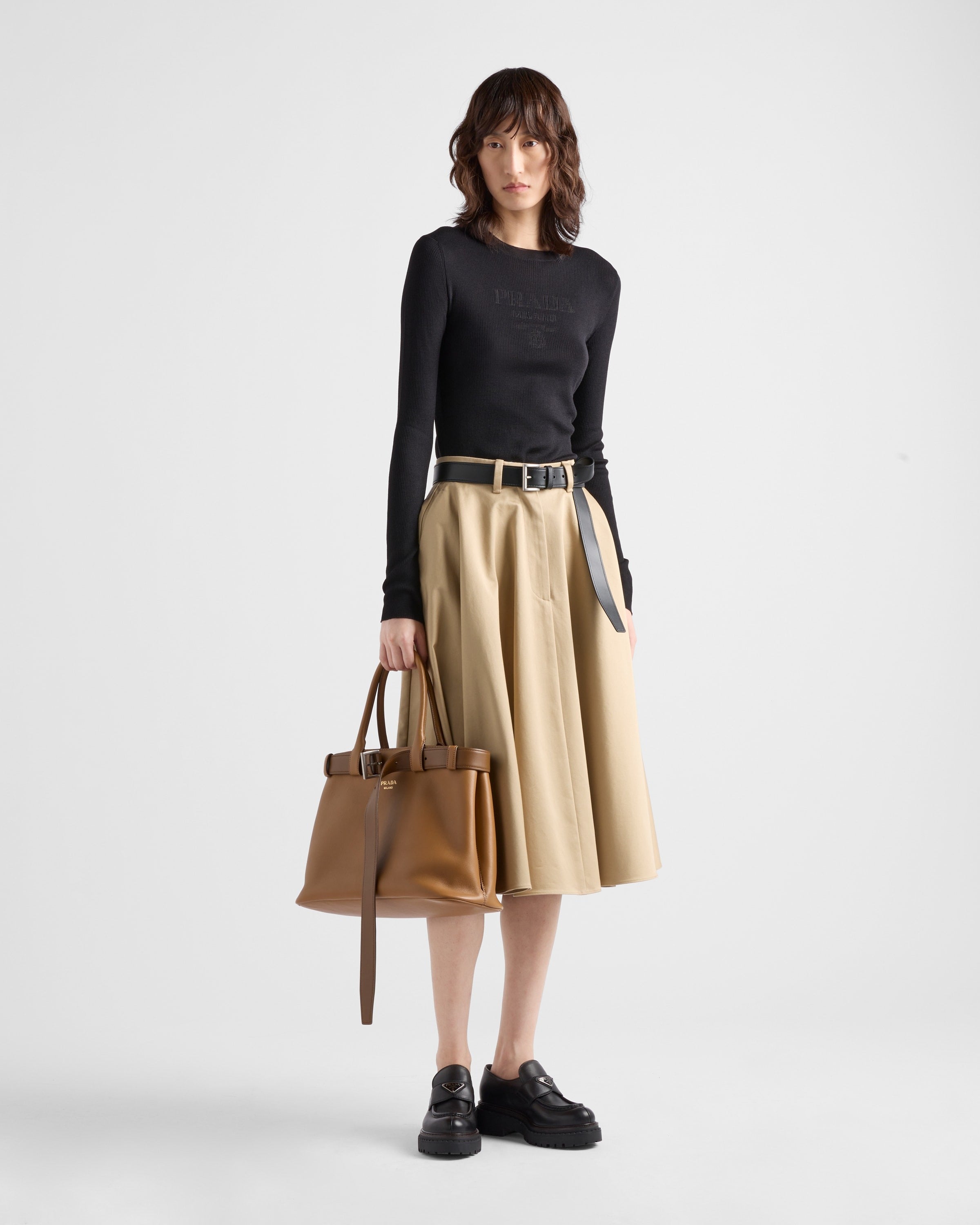 Superfine wool crew-neck sweater Black