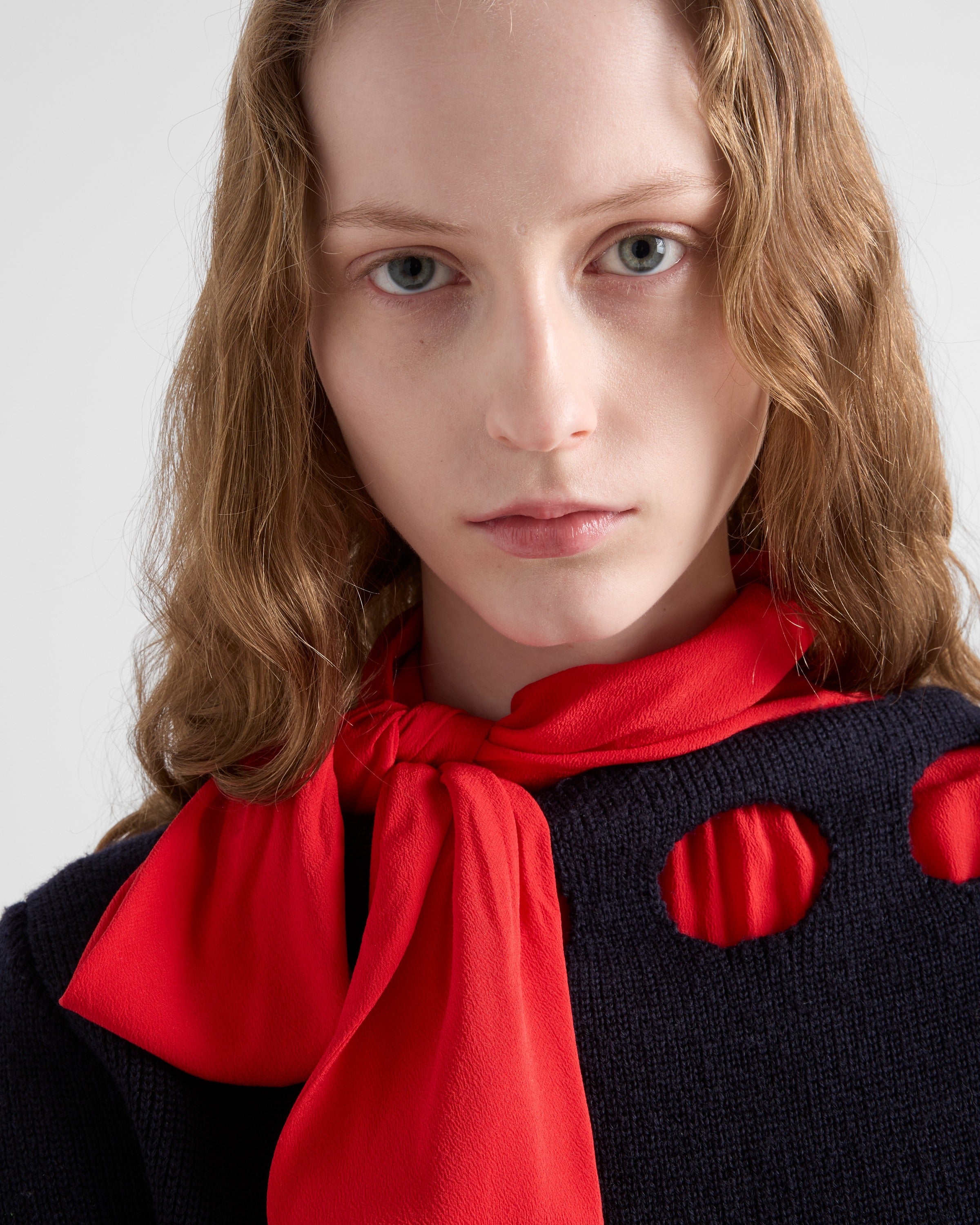 Cotton boat neck sweater Navy