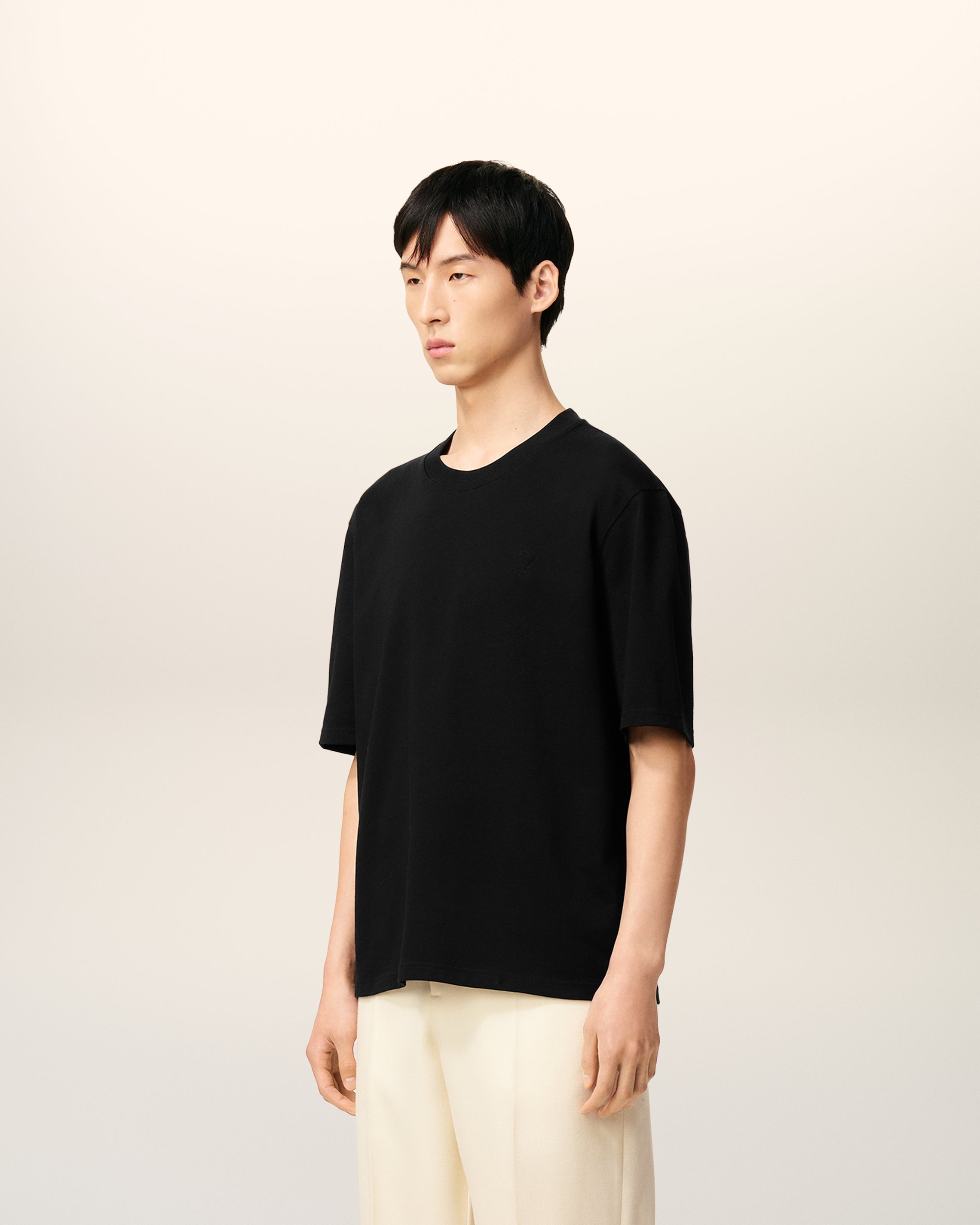Black Cotton Ami De Coeur T-shirt BLACK