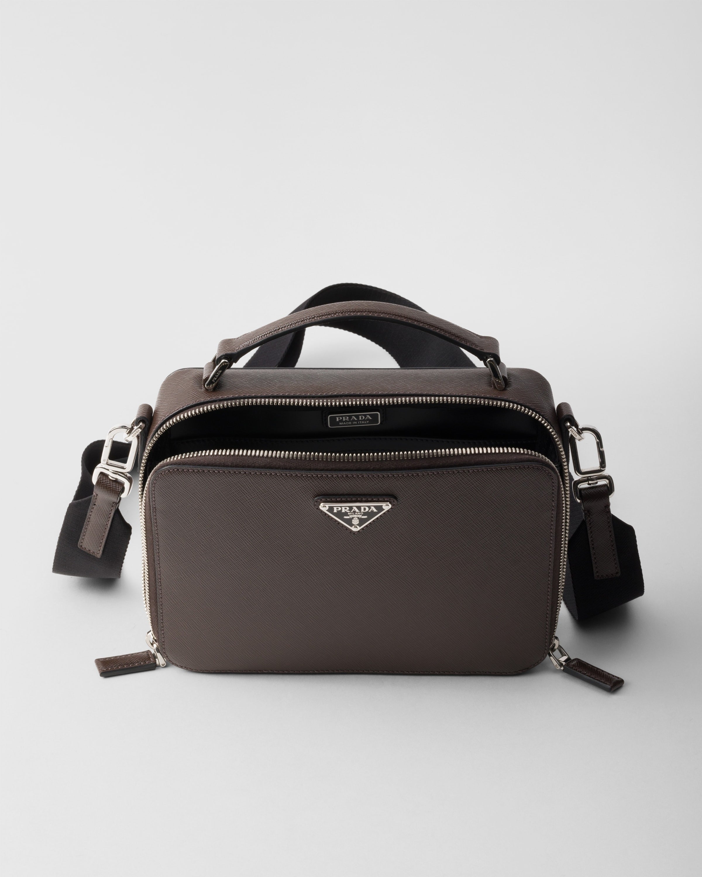 Medium Prada Brique Saffiano leather bag Coffee