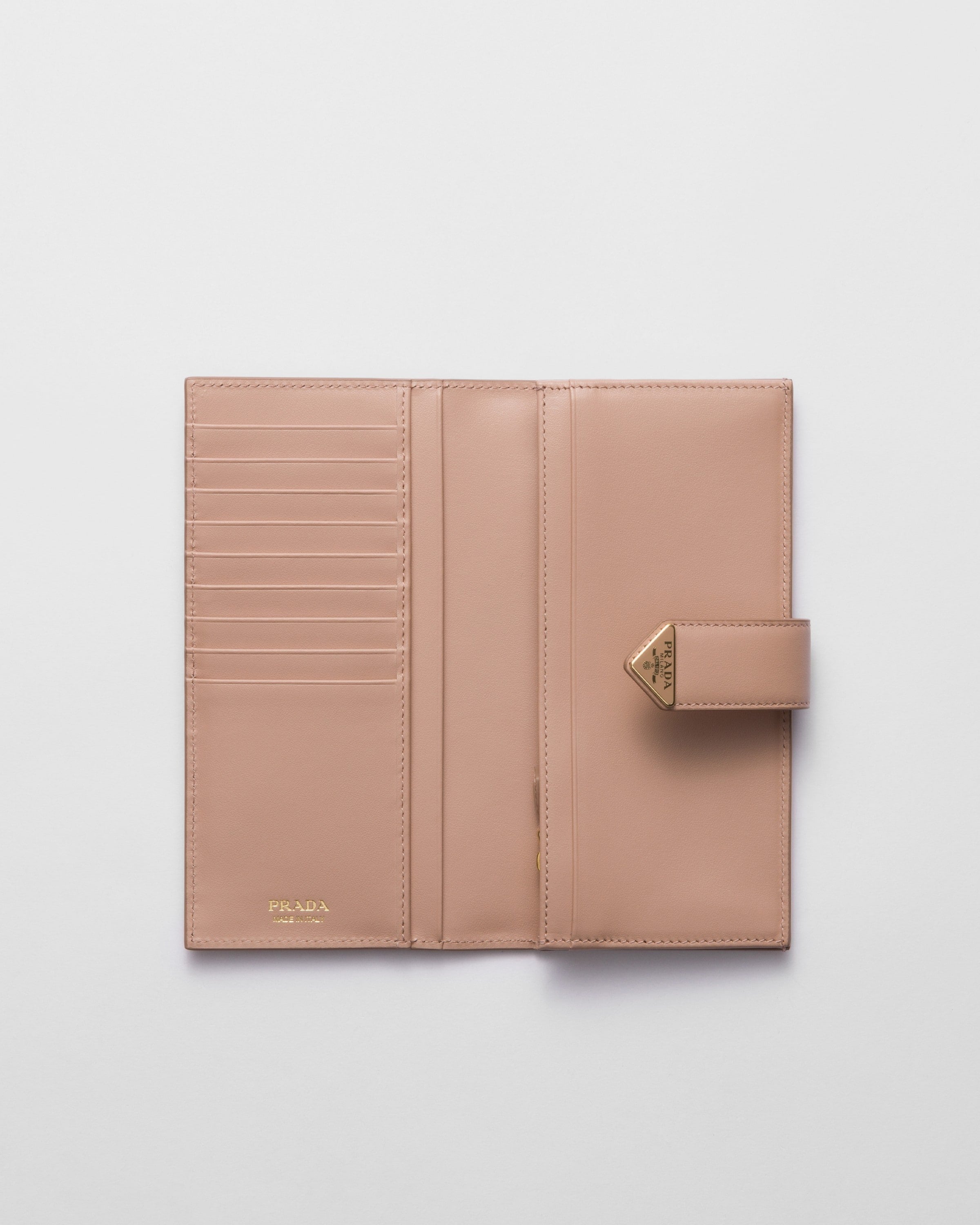 Large Saffiano and smooth leather wallet Powder Pink
