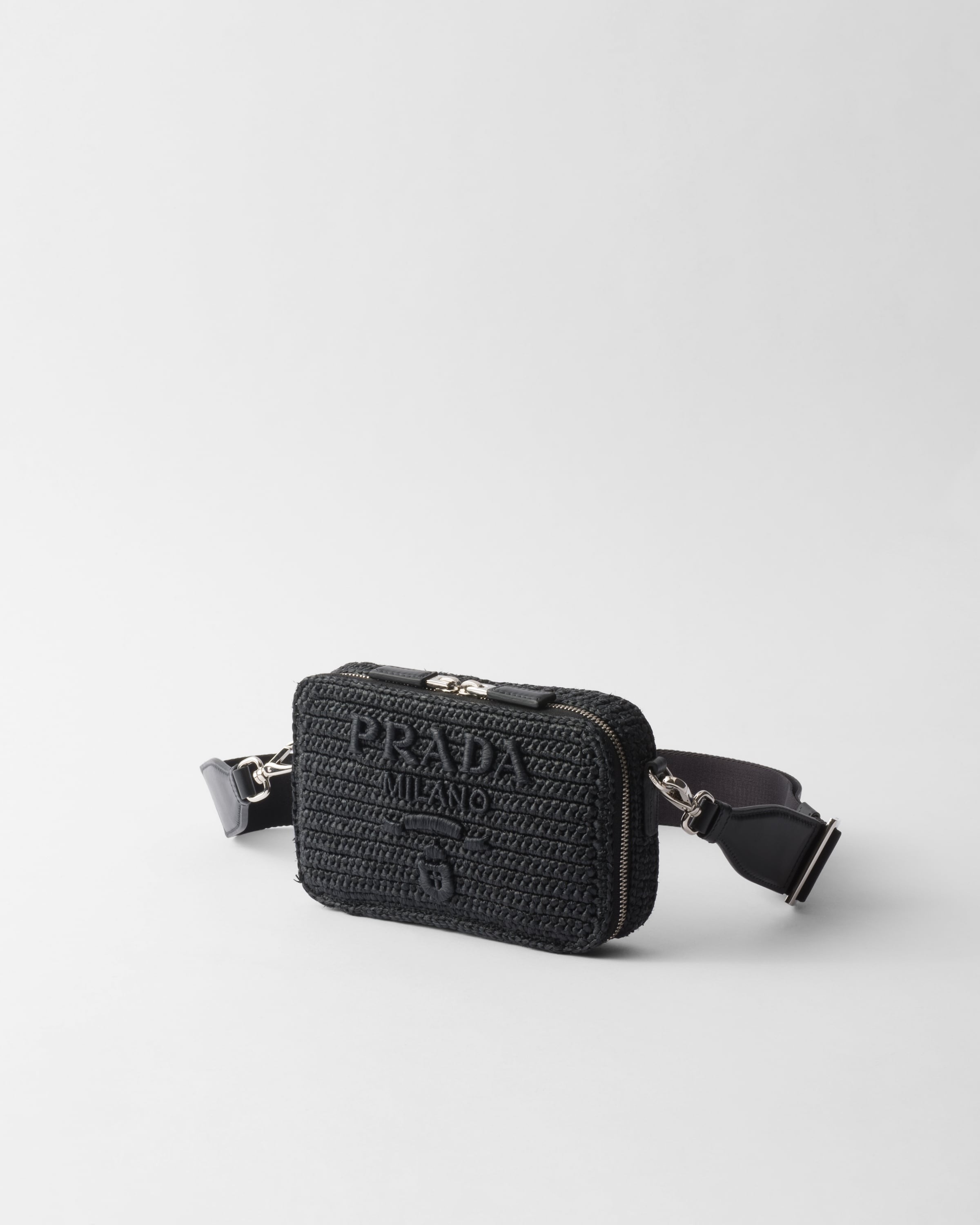 Crochet Prada Brique bag Black